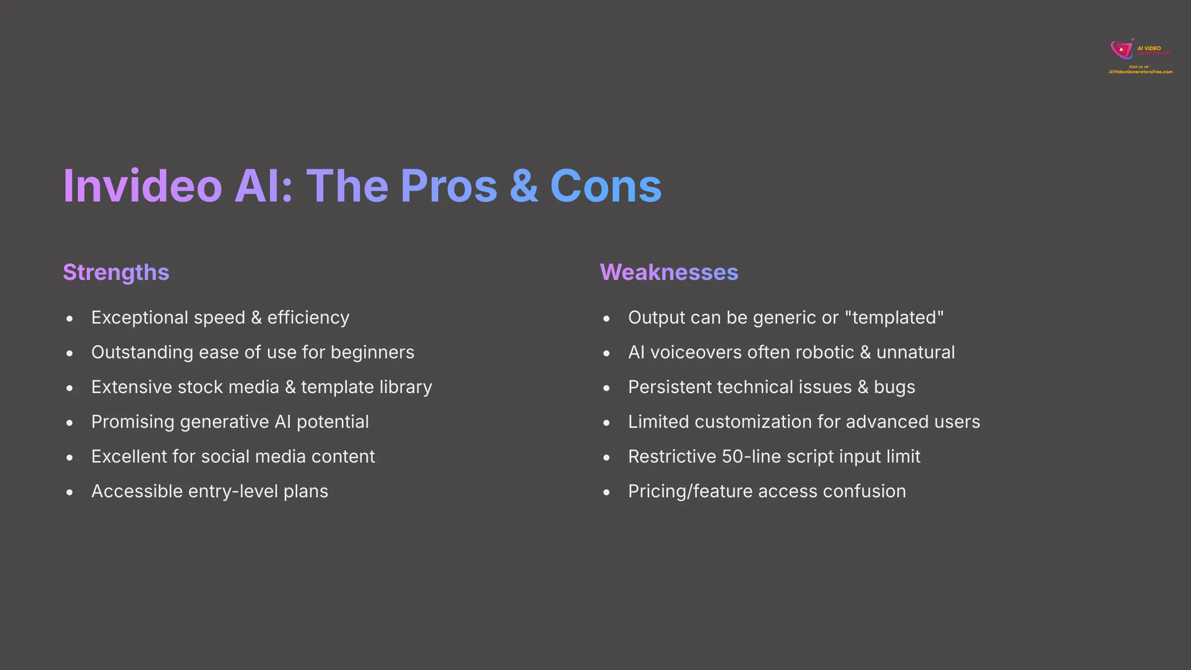 Invideo AI - The Pros and Cons
