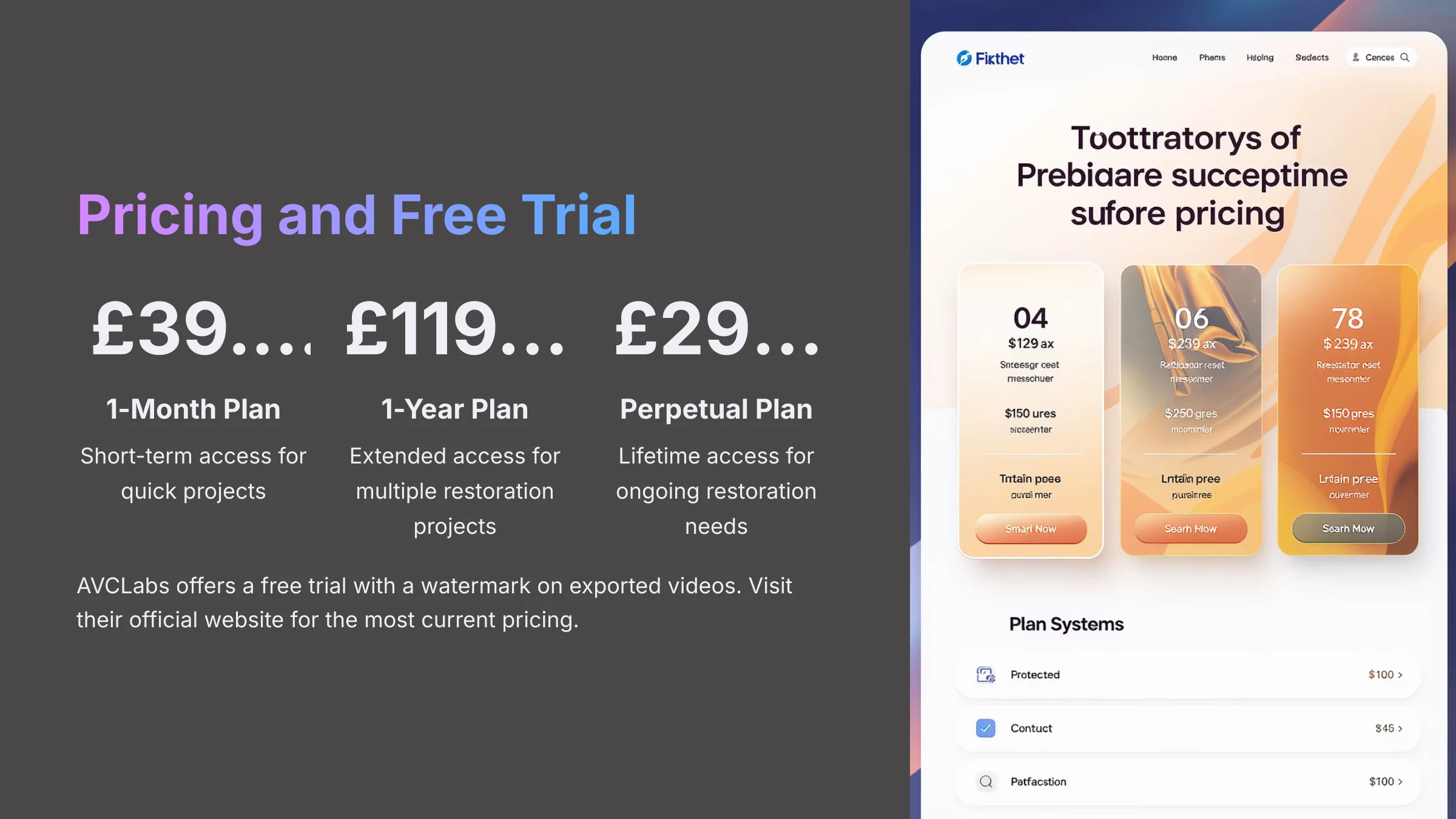 AVCLabs pricing and free trial information