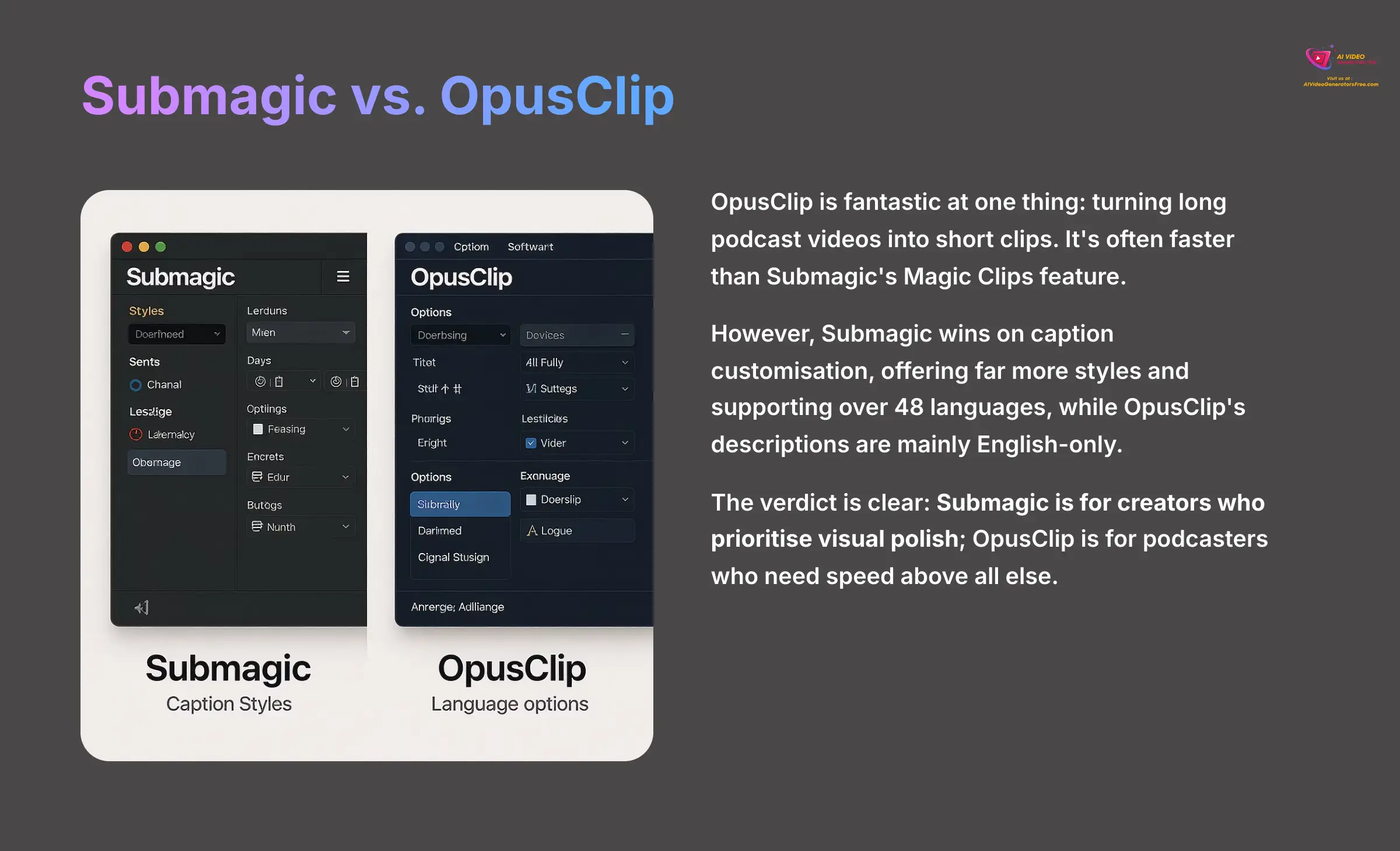 Submagic vs OpusClip