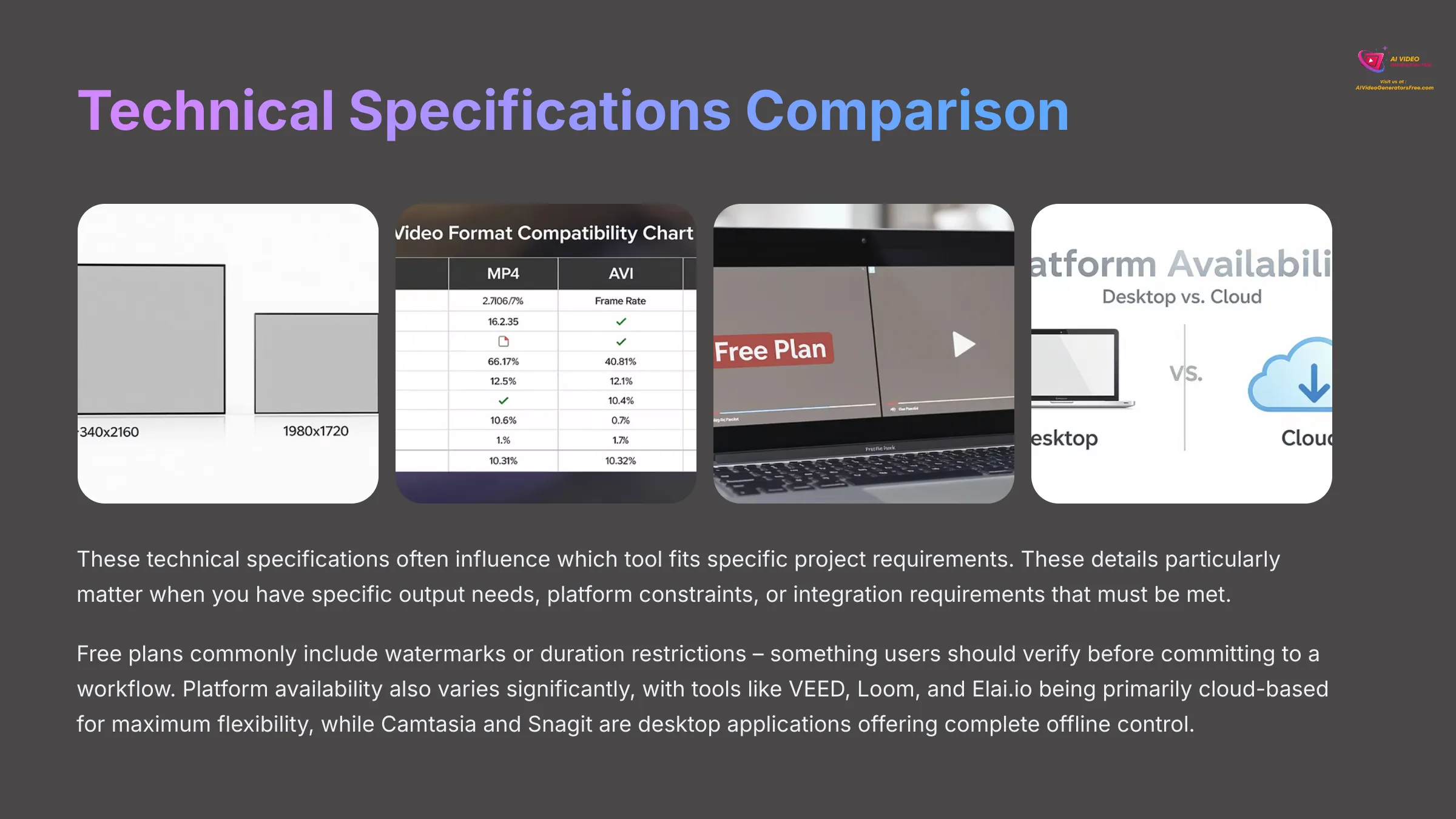 Technical Specifications Comparison