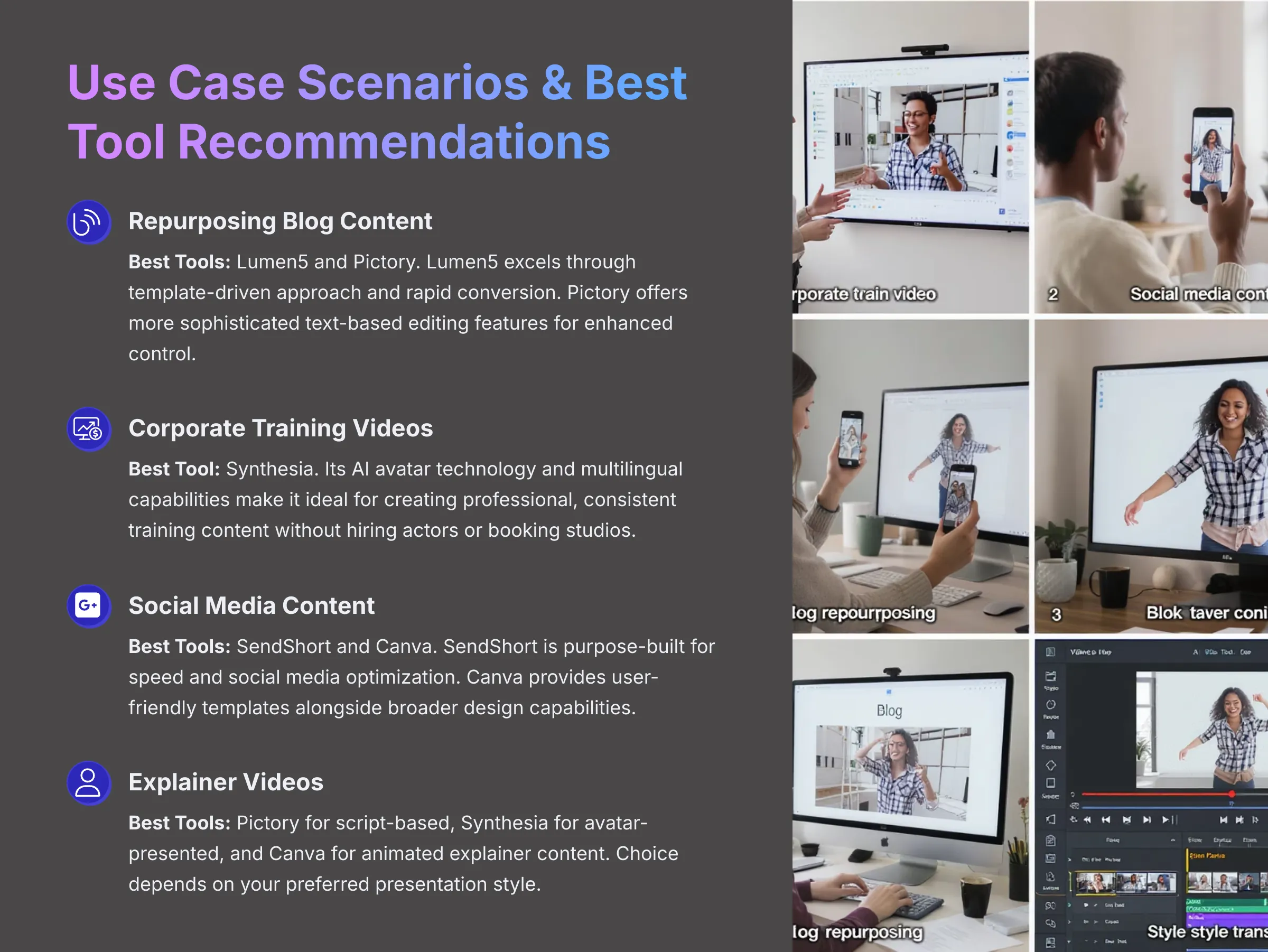 Use Case Scenarios and Best Tool Recommendations