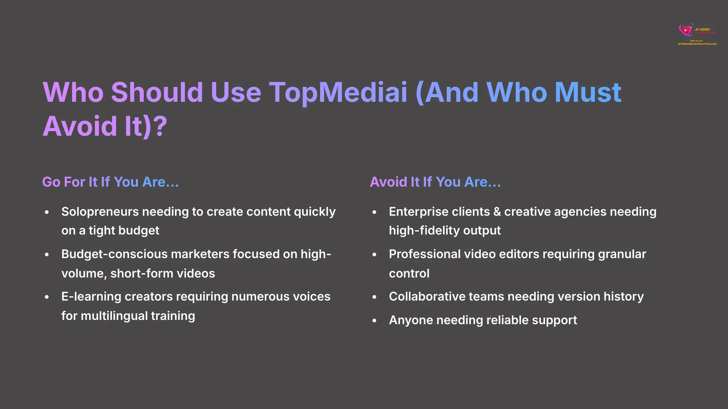 Who Should Use TopMediai - User Recommendations