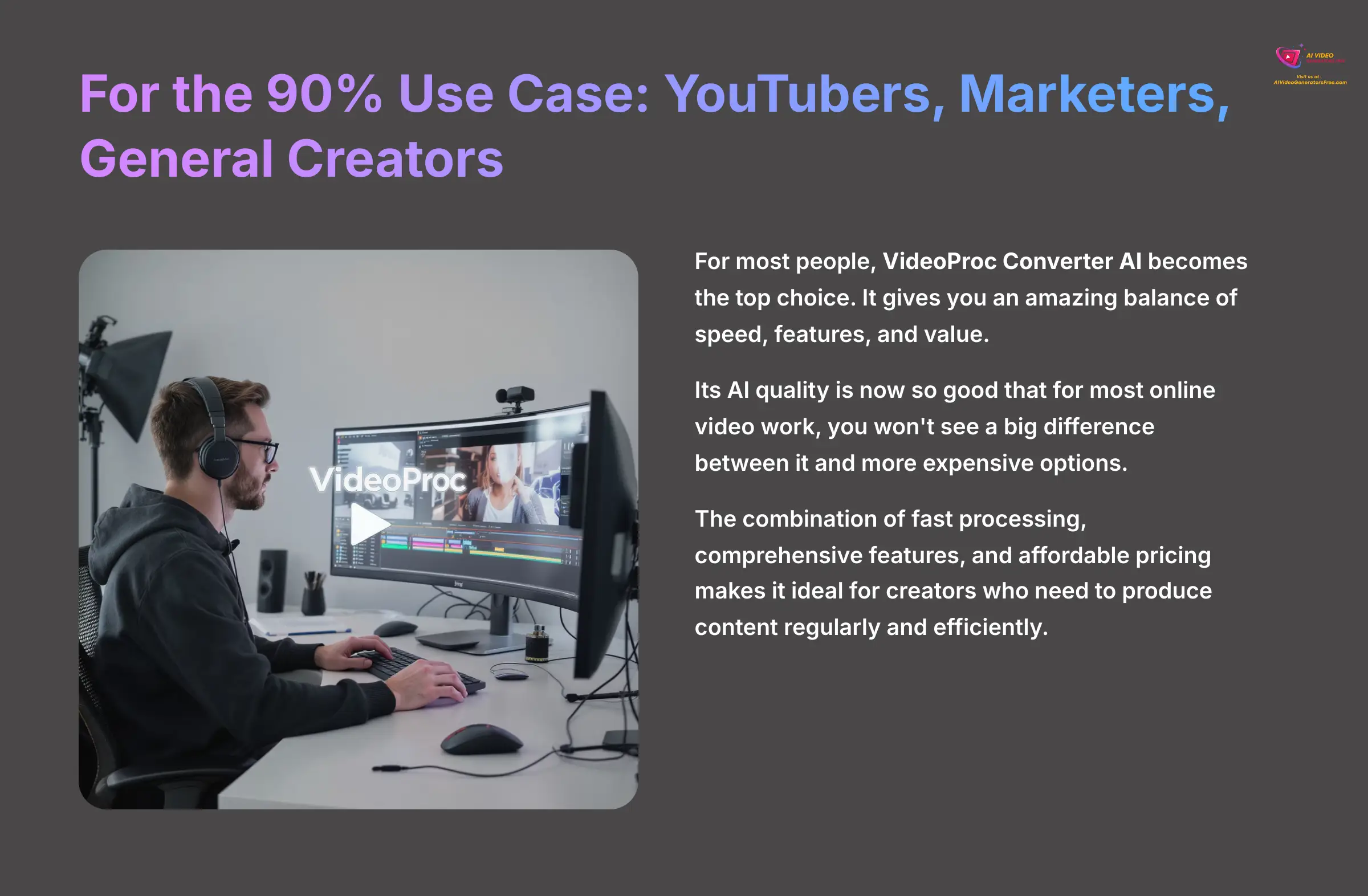 17_For-the-90percent-Use-Case-YouTubers-Marketers-General-Creators_AI-video-generators-free_aivideogeneratorsfree.com_
