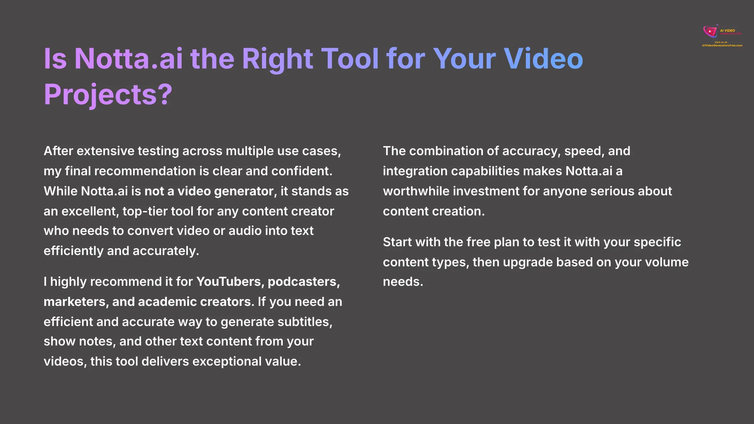 Is Notta.ai the Right Tool for Your Video Projects