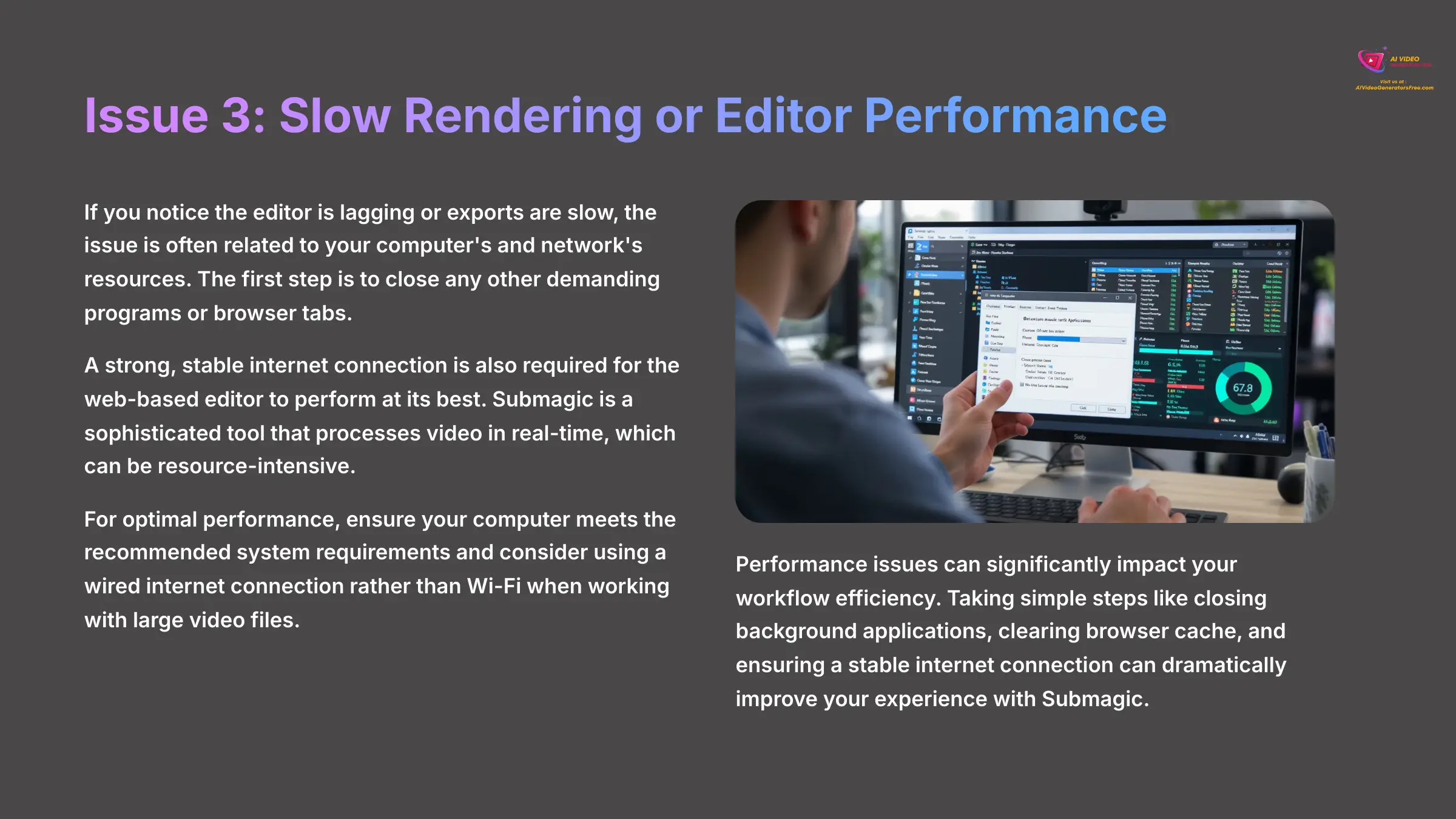 17_Issue-3-Slow-Rendering-or-Editor-Performance_AI-video-generators-free_aivideogeneratorsfree.com_