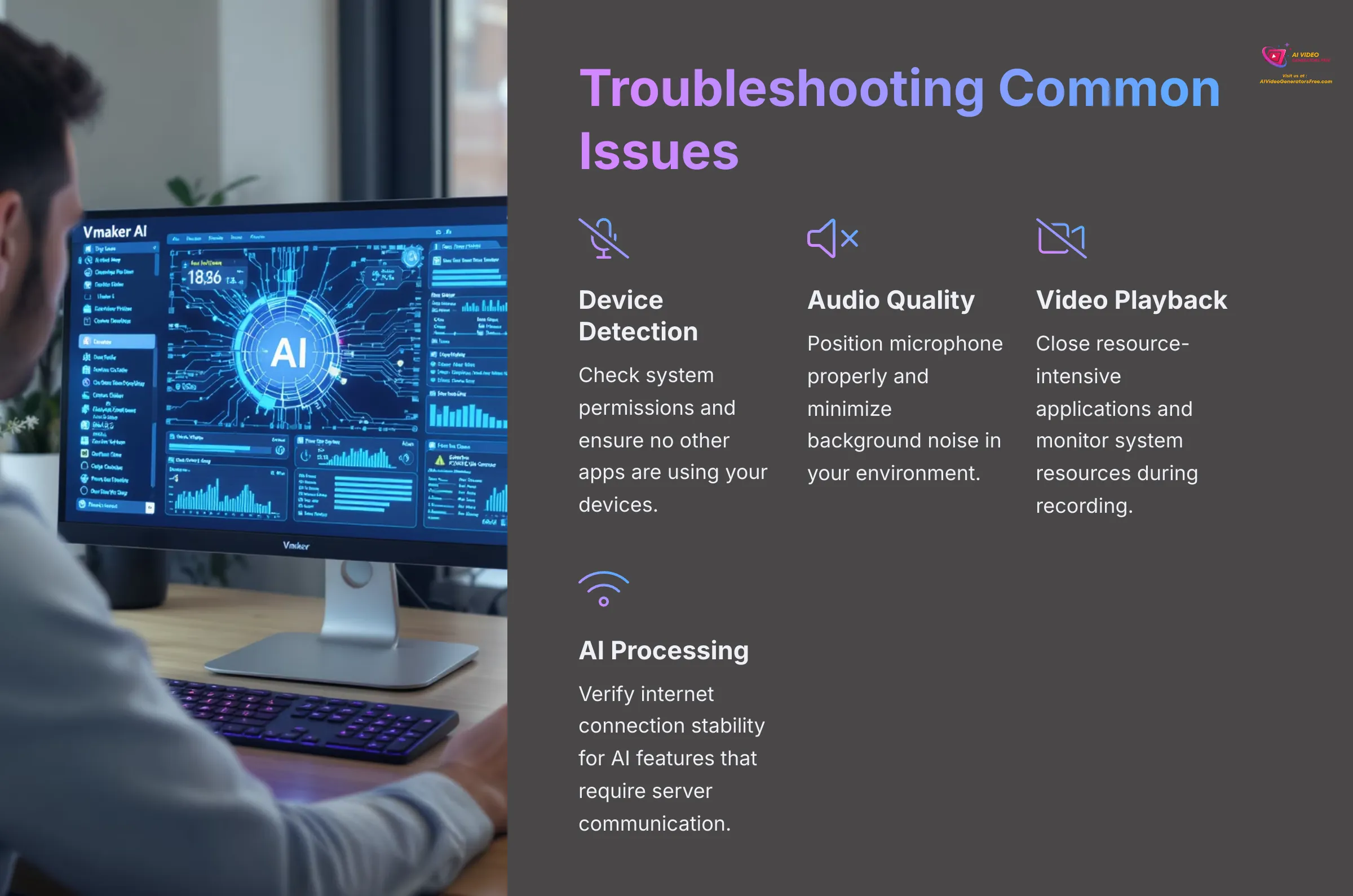 Troubleshooting common issues with Vmaker AI
