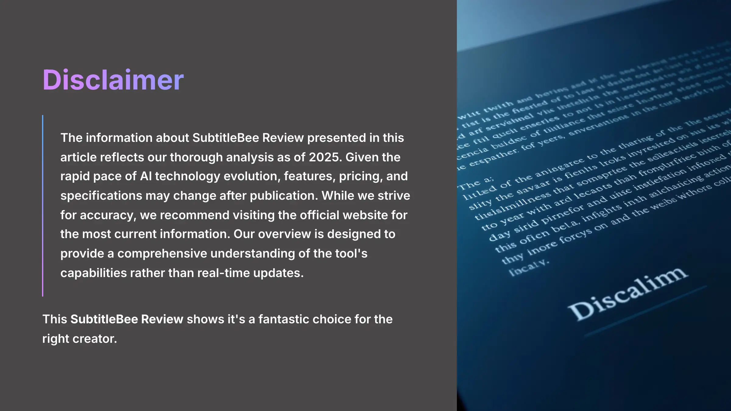Disclaimer