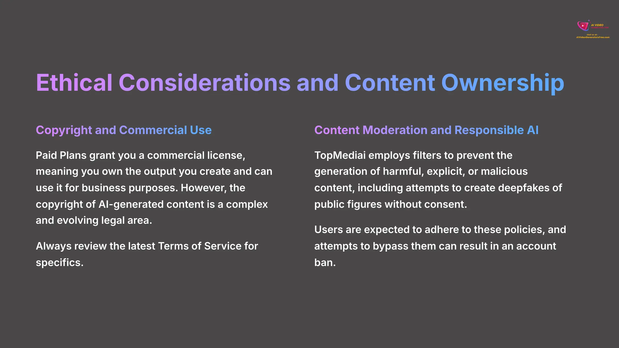 TopMediai Ethical Considerations and Content Ownership