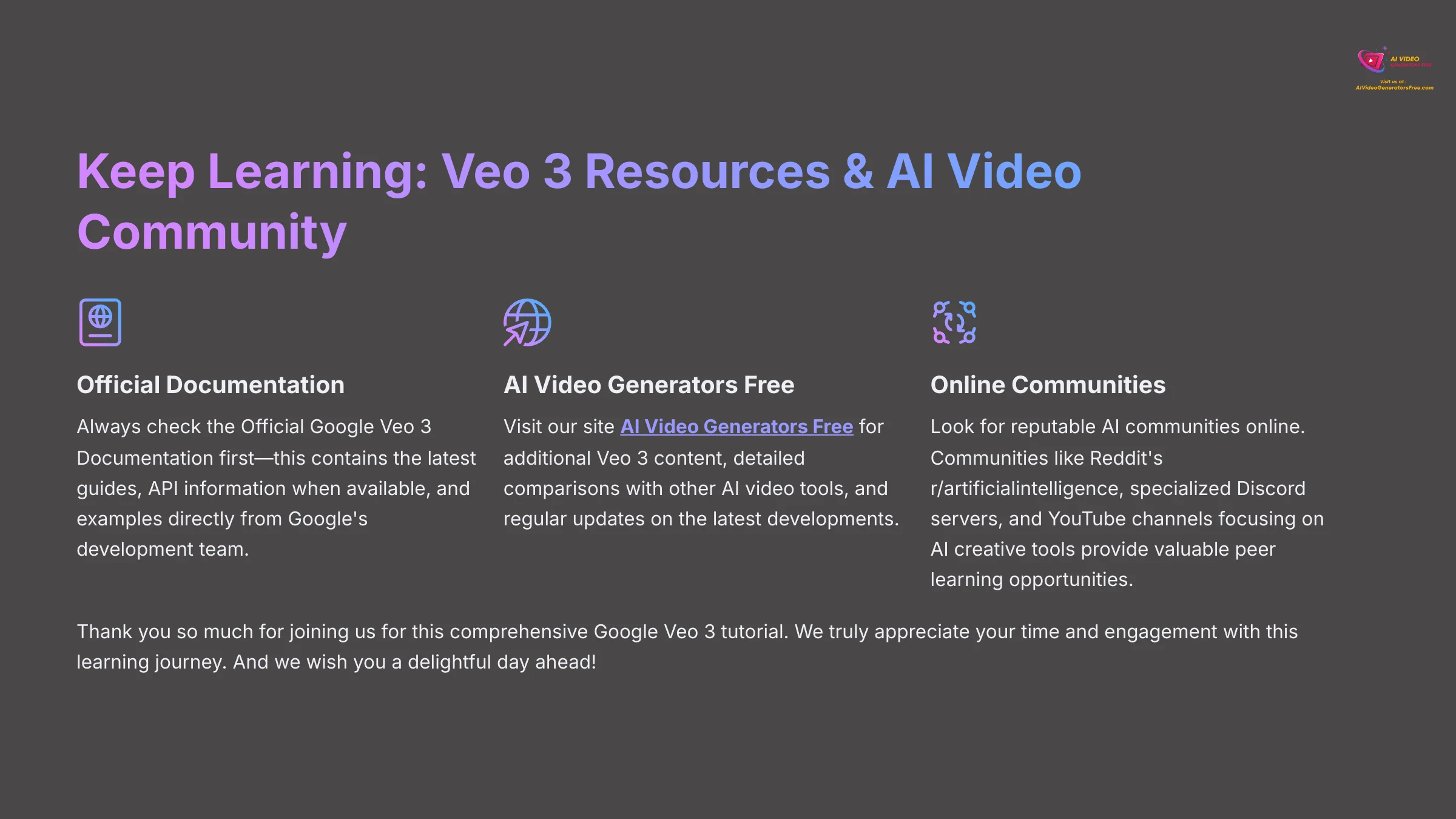 18_Keep-Learning-Veo-3-Resources-and-AI-Video-Community_AI-video-generators-free_aivideogeneratorsfree.com_