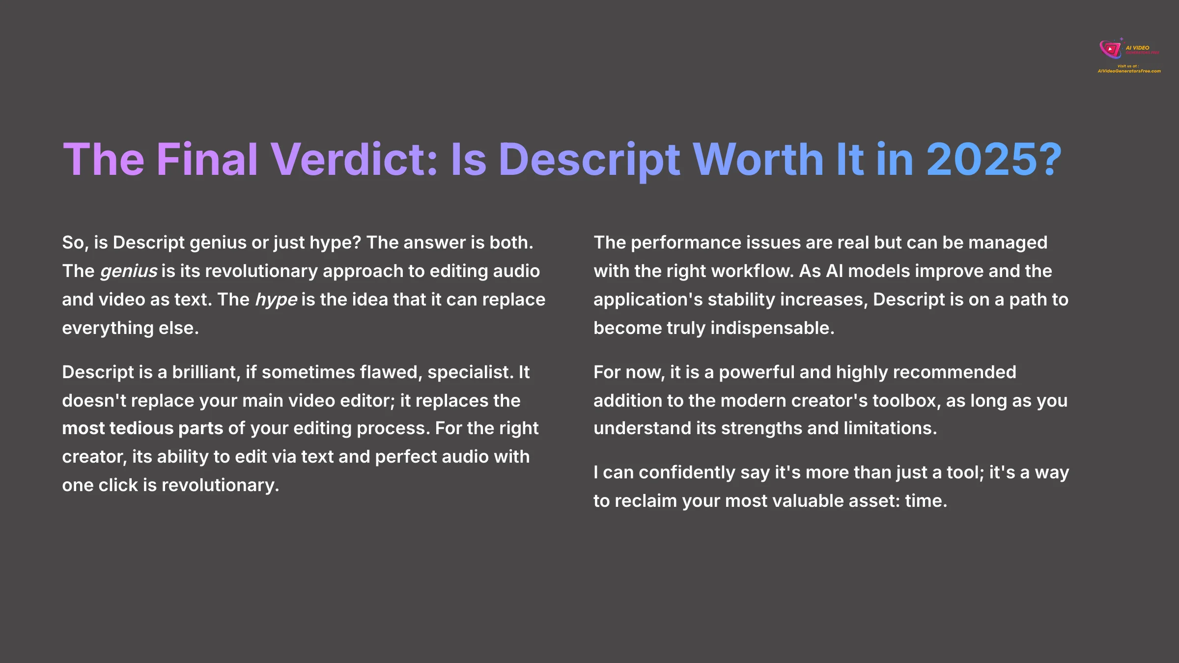 The Final Verdict Is Descript Worth It in 2025