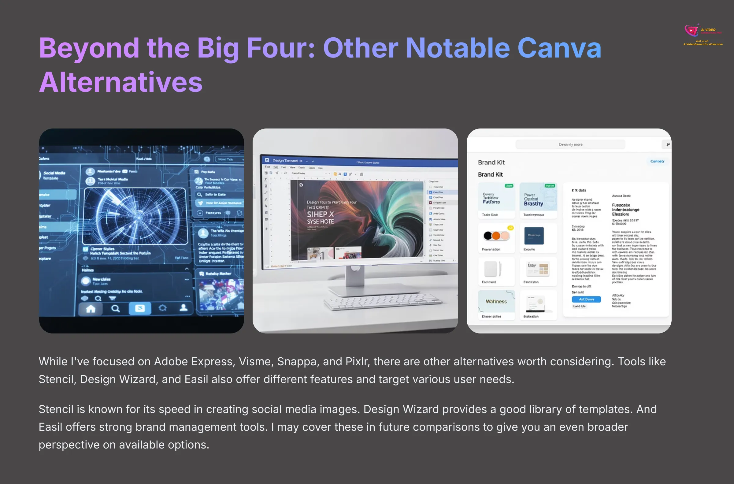 Beyond the Big Four Other Notable Canva Alternatives