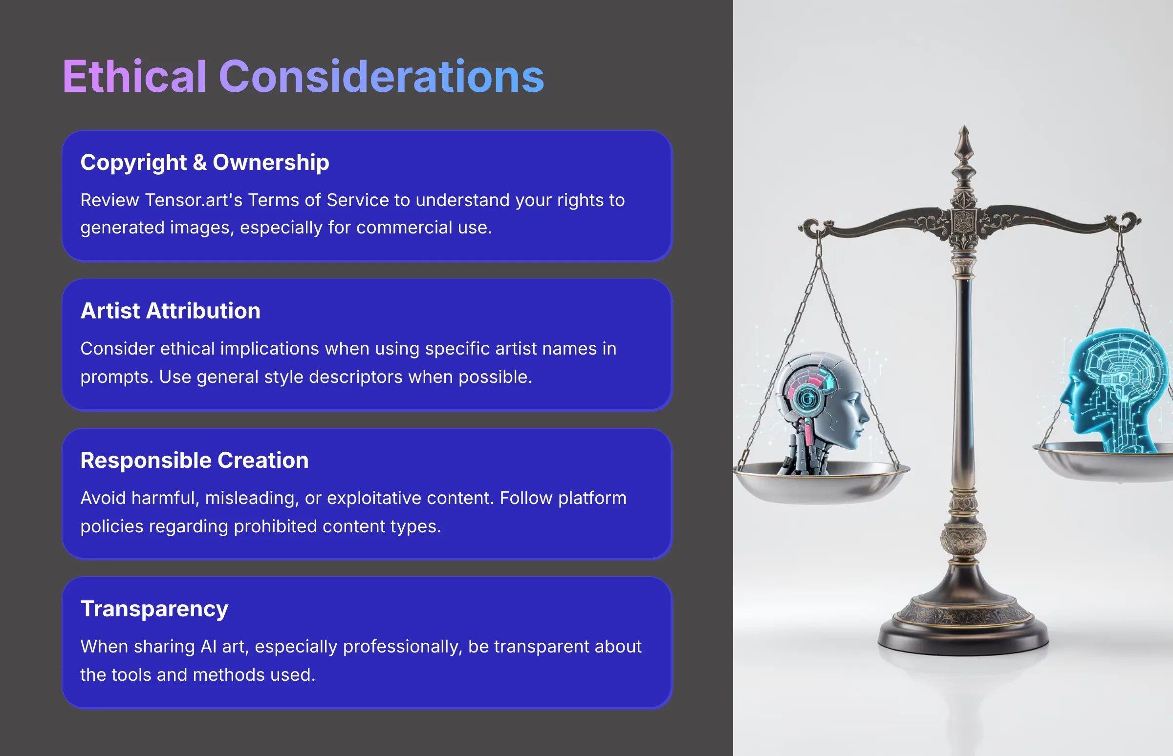 Ethical considerations for AI image generation