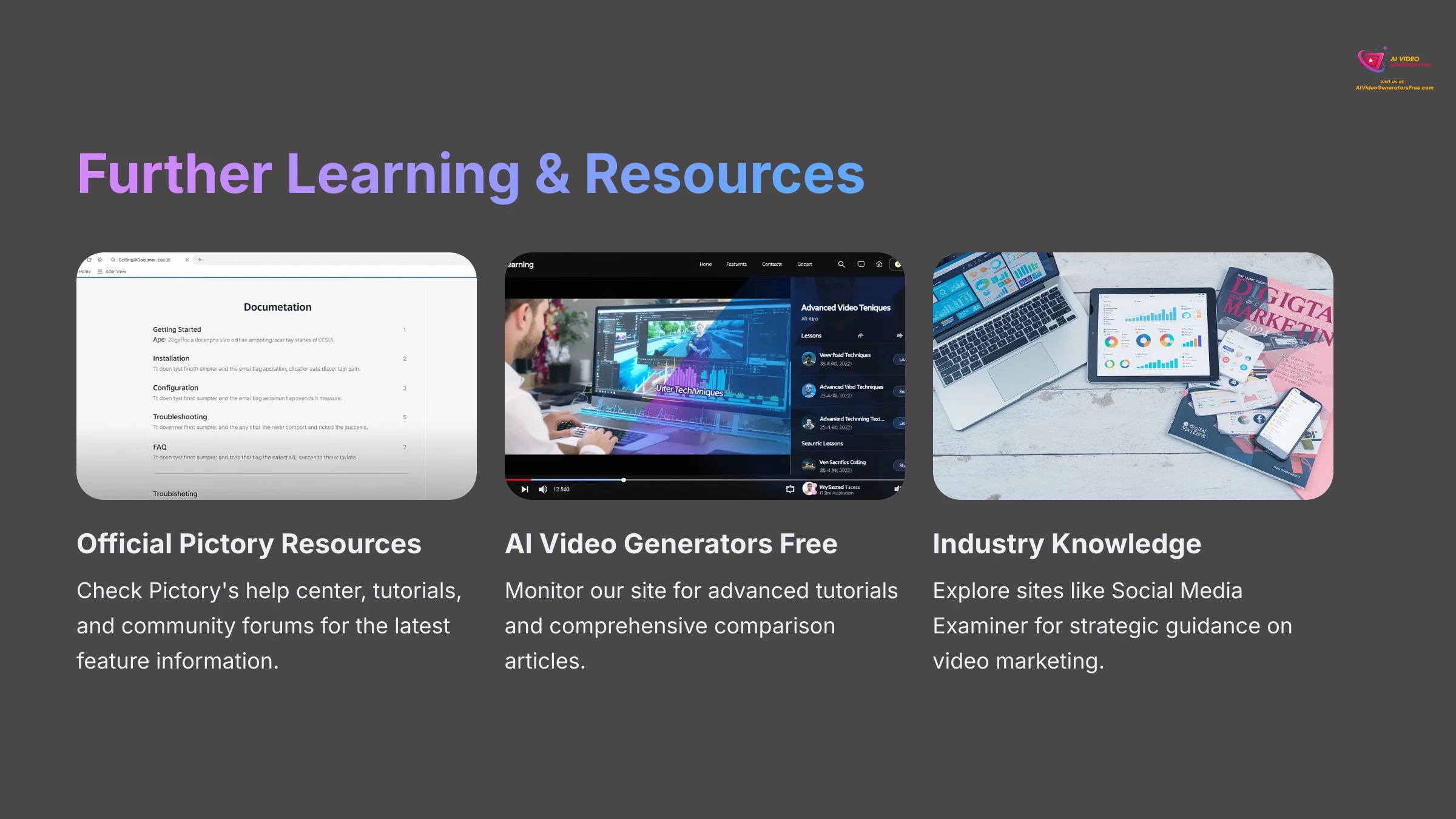 Further learning and resources for AI video