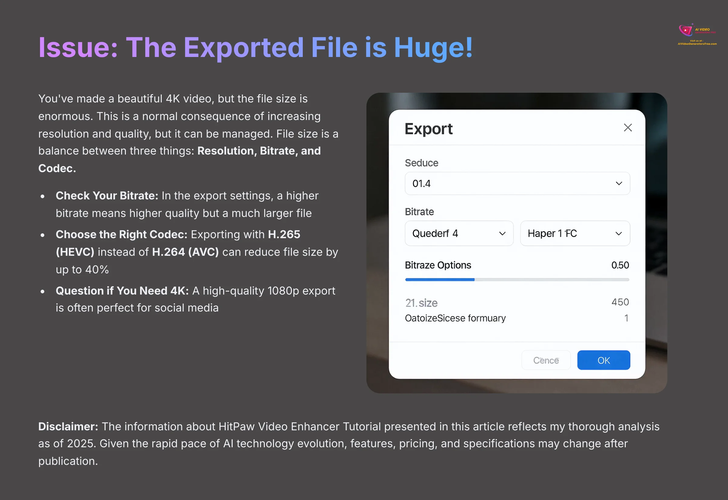 Issue: The Exported File is Huge - Solutions