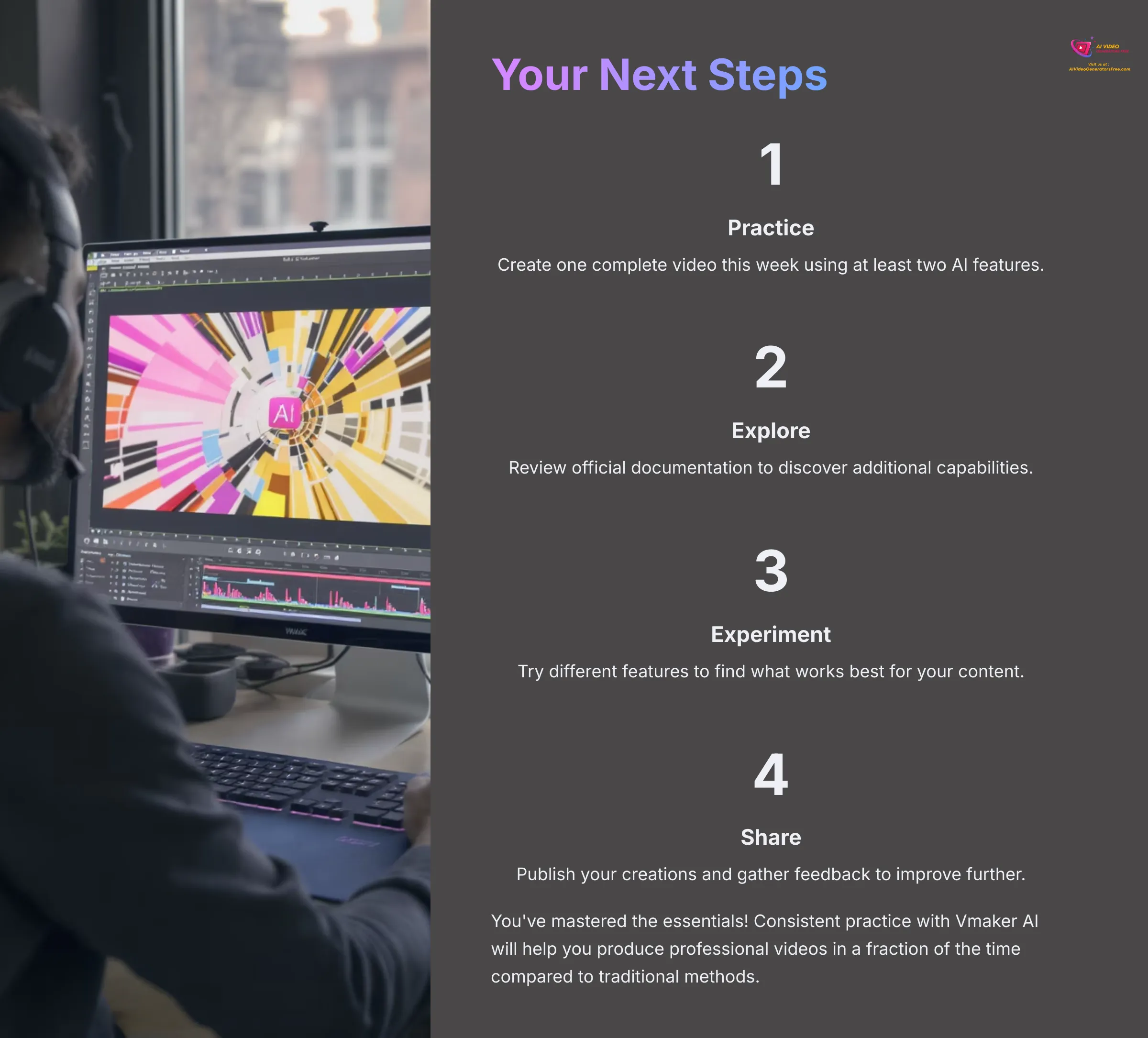 Your next steps with Vmaker AI