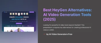 Best HeyGen Alternatives: Comprehensive Comparison of AI Video Generation Tools (2025)
