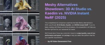 Best Meshy Alternatives Showdown: 3D AI Studio vs. Kaedim vs. NeRF (2025)