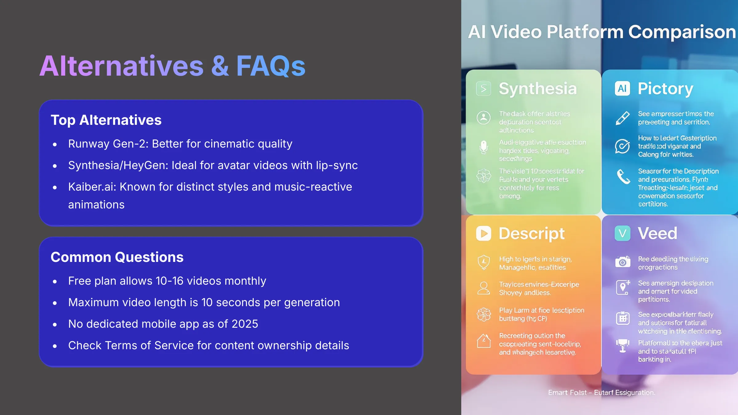 Alternatives and FAQs