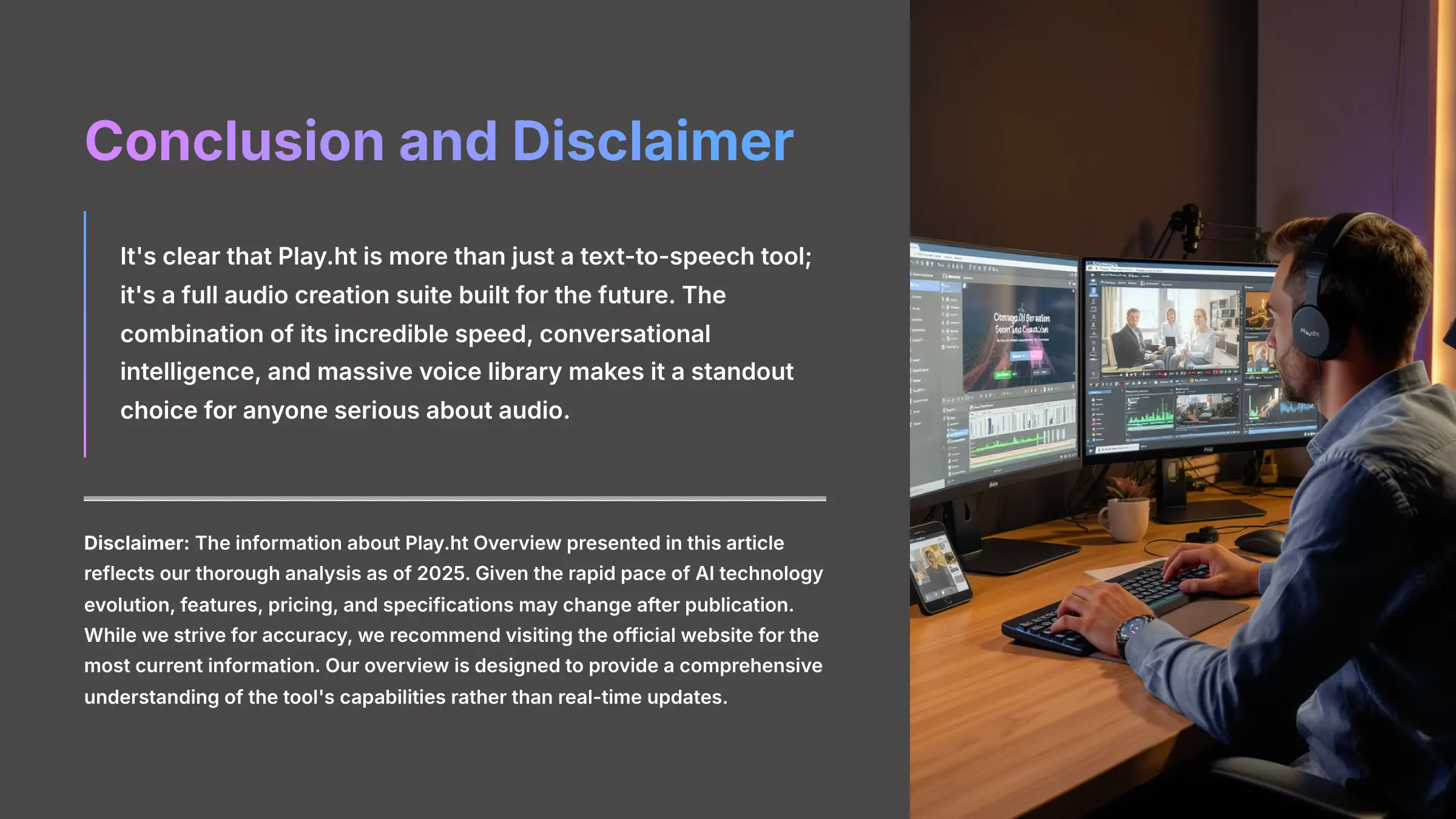 Conclusion and Disclaimer