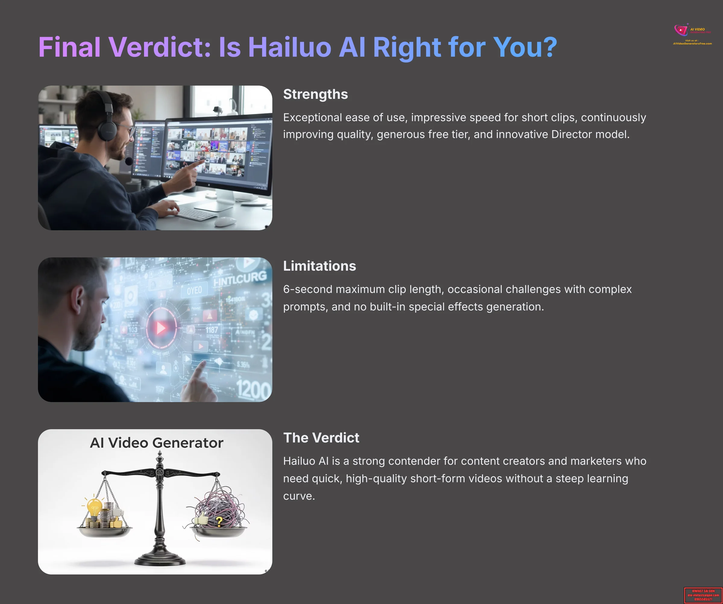 Final Verdict - Is Hailuo AI Right for You - AI Video Generators Free