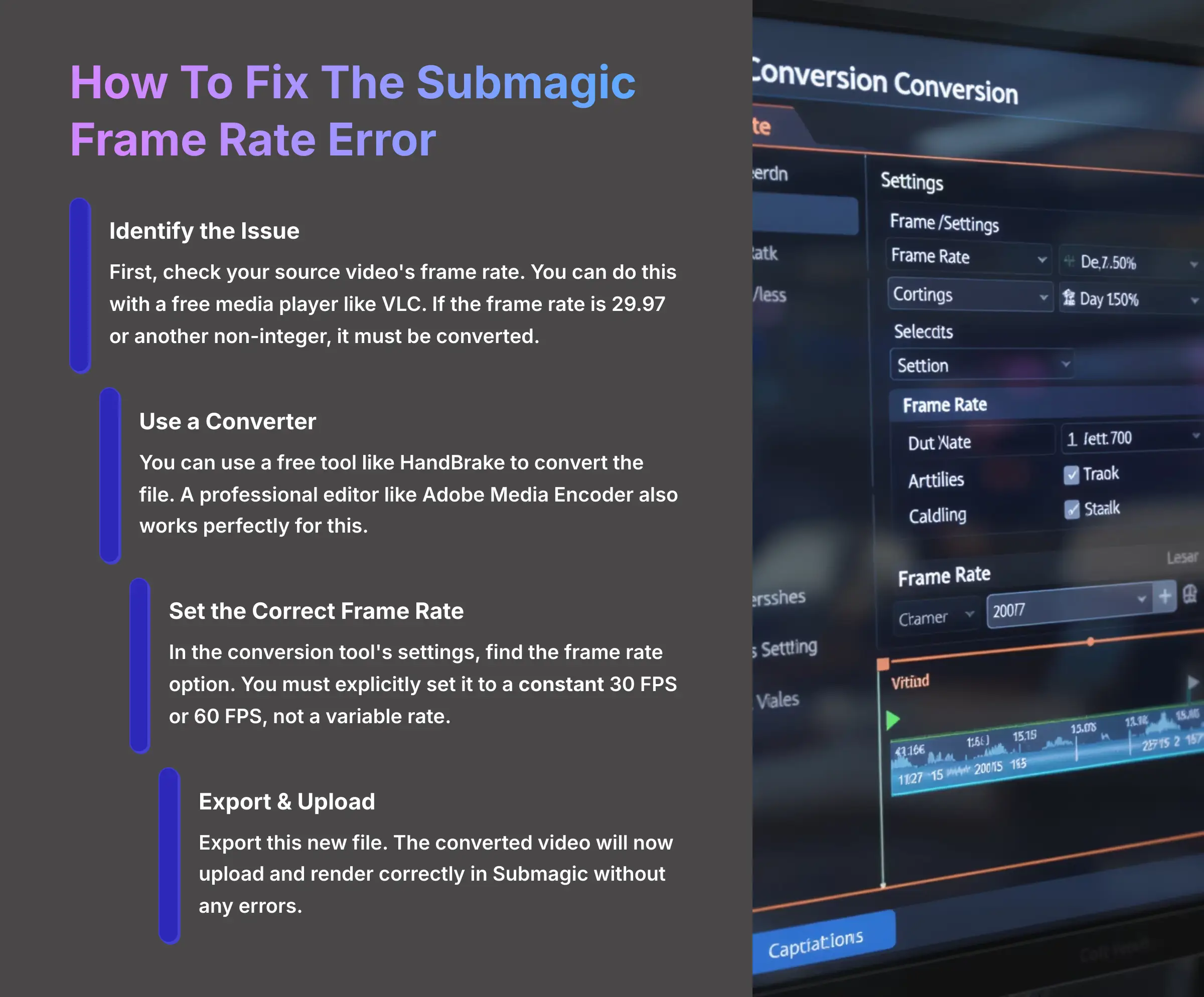 How To Fix The Submagic Frame Rate Error