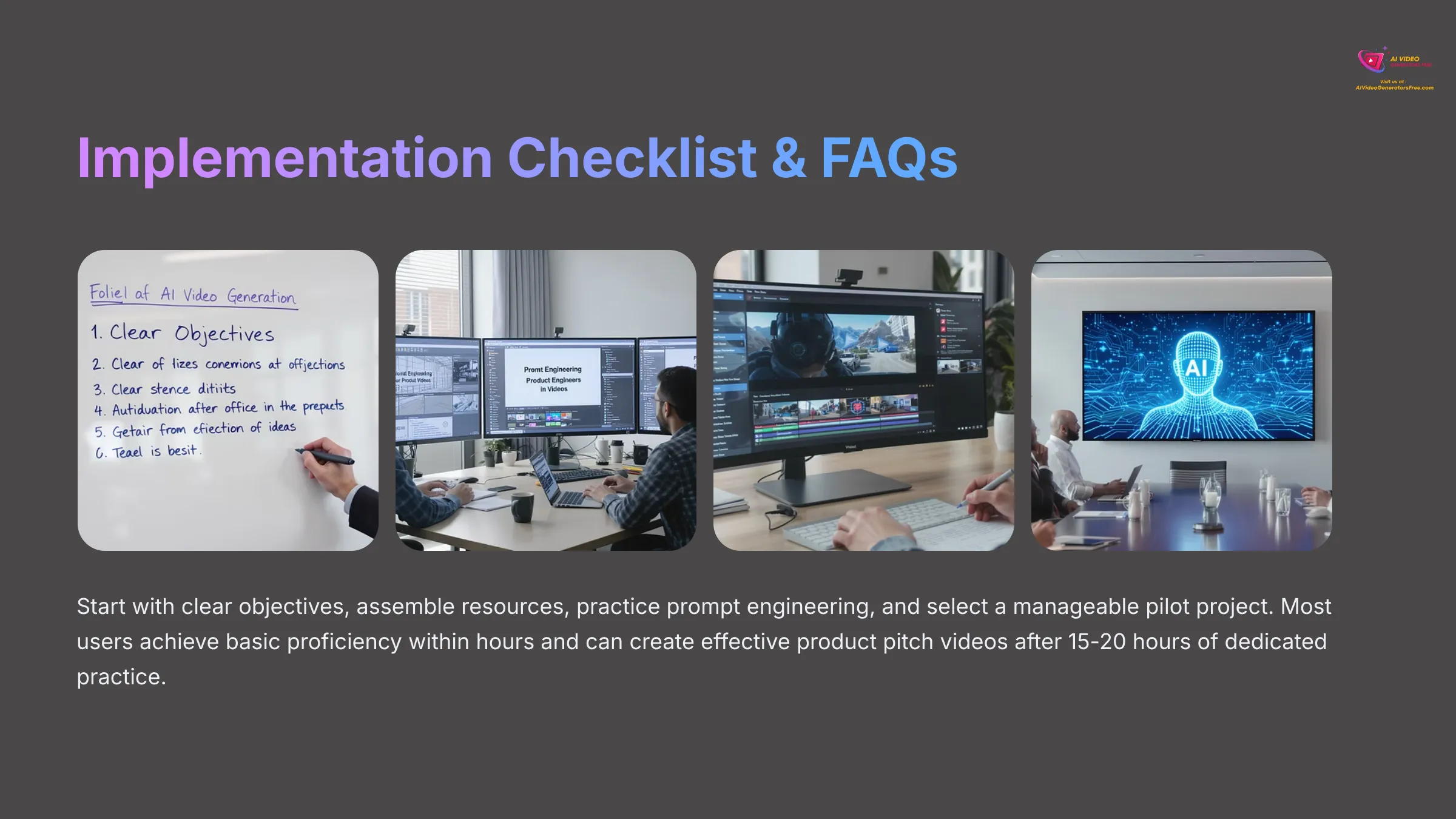 Implementation Checklist and FAQs for AI video generators
