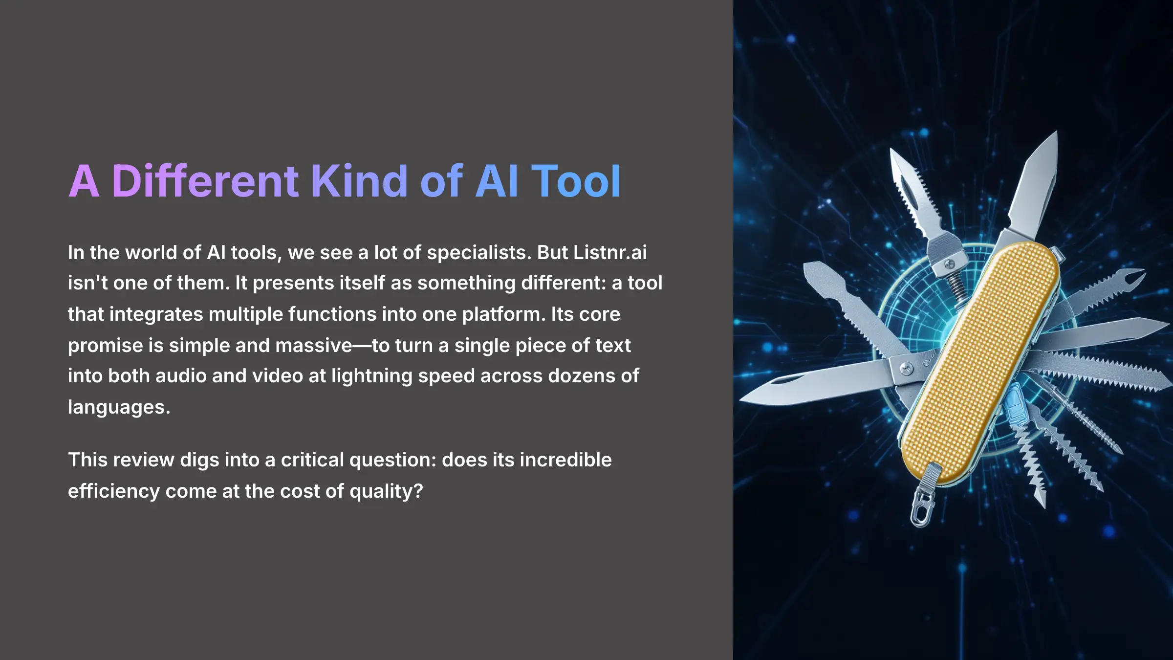 A Different Kind of AI Tool - Listnr.ai Review