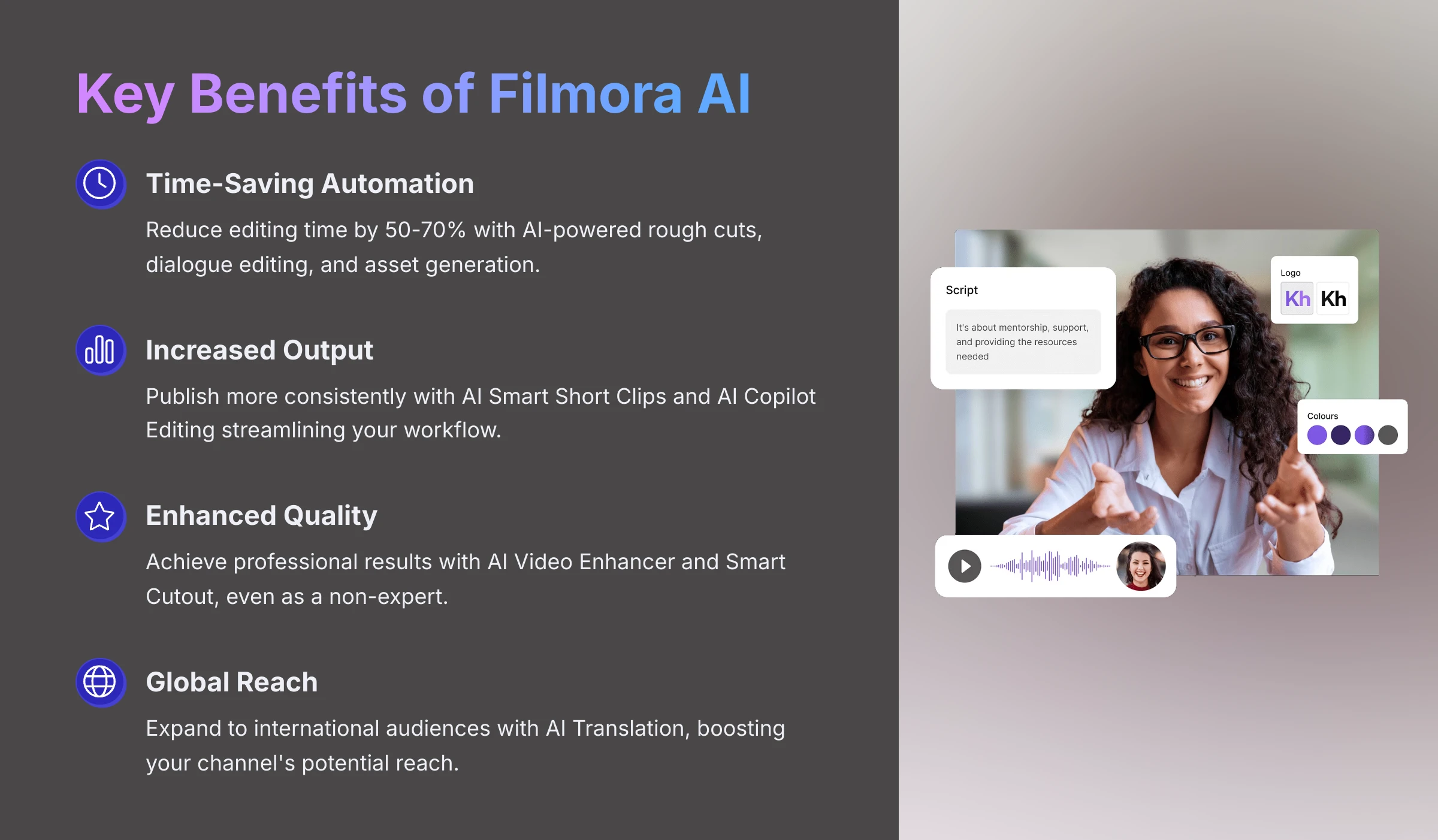 Key Benefits of Filmora AI