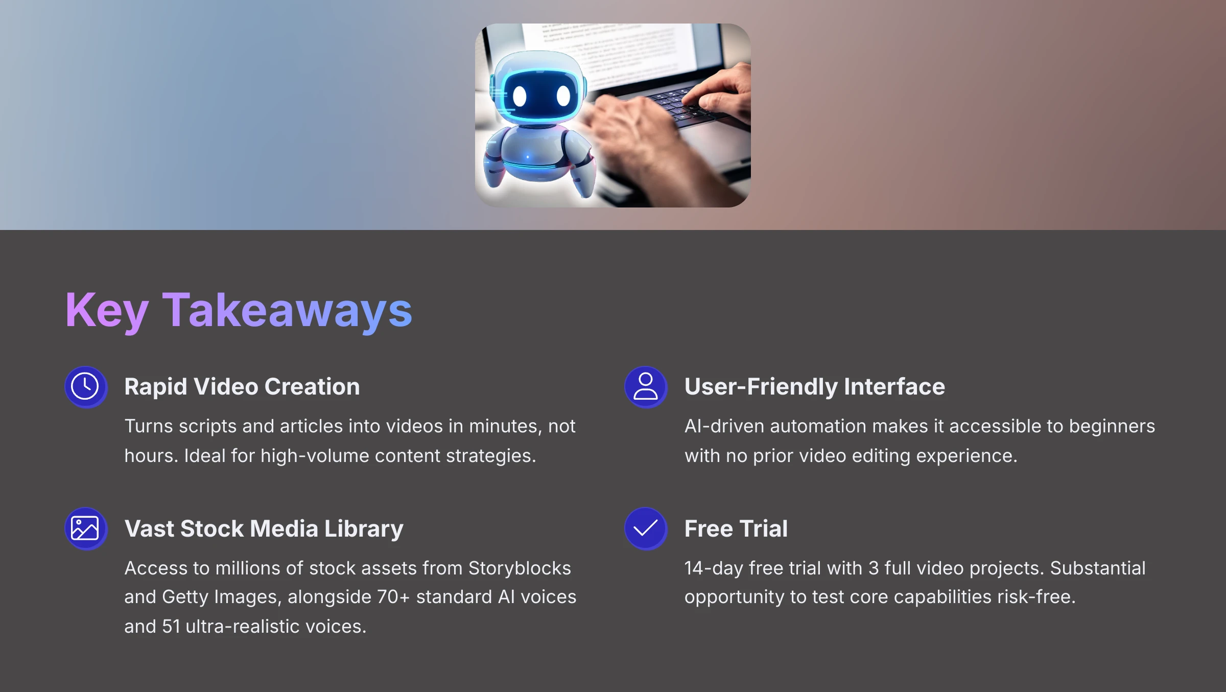 Key Takeaways - Pictory AI Review