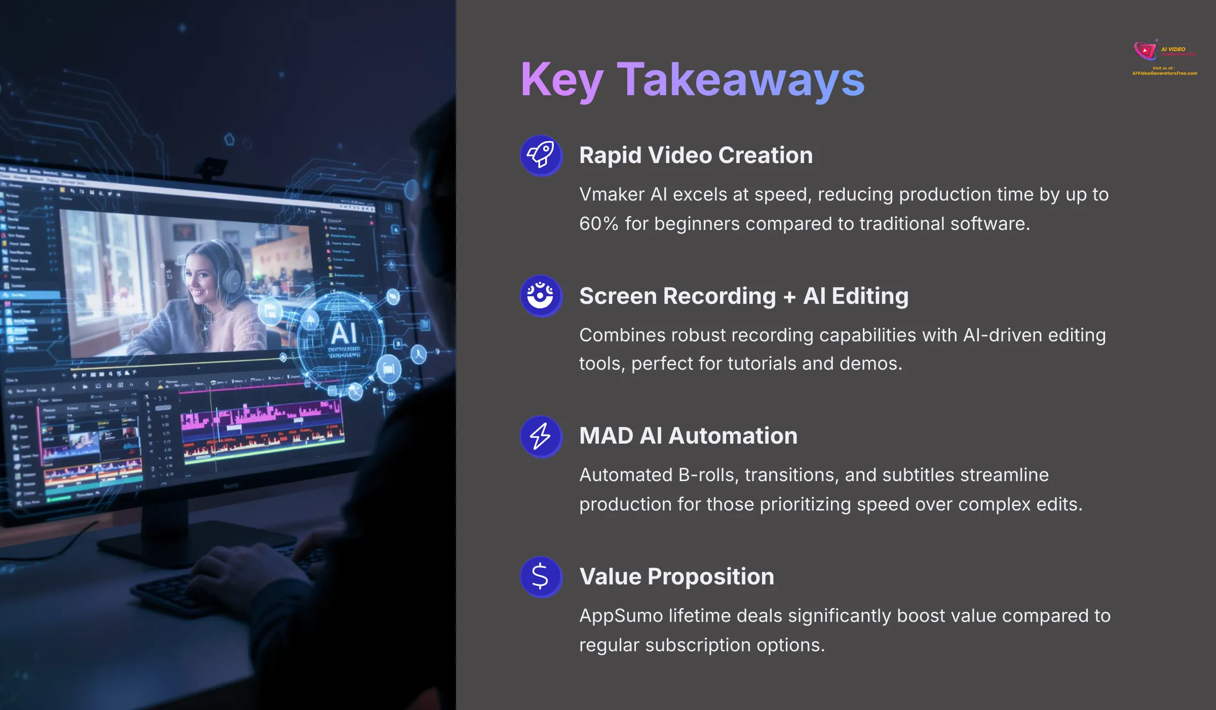 Key Takeaways - Vmaker AI Review