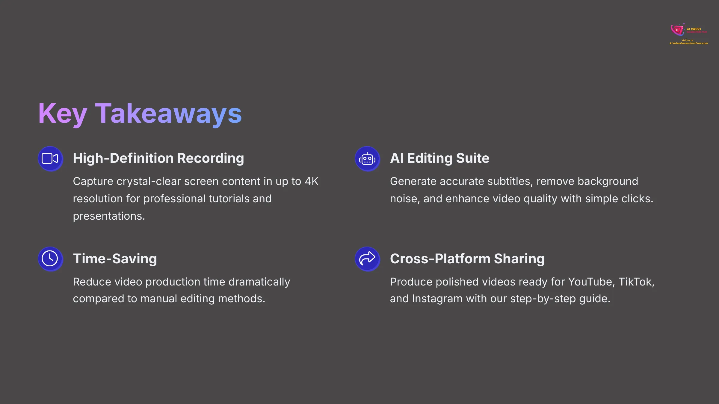 Key Takeaways for using Vmaker AI