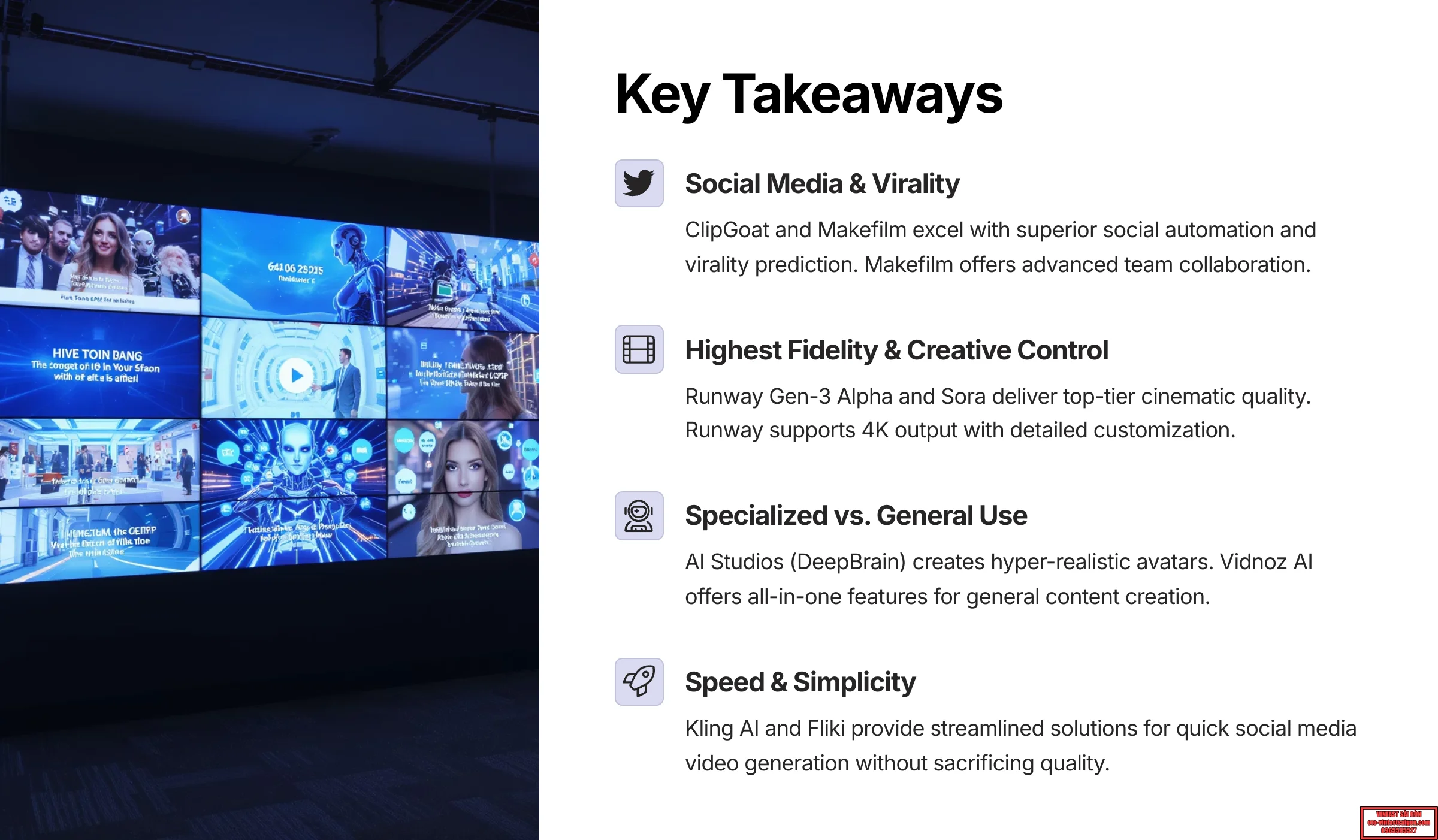 Key Takeaways - AI Video Generators Free