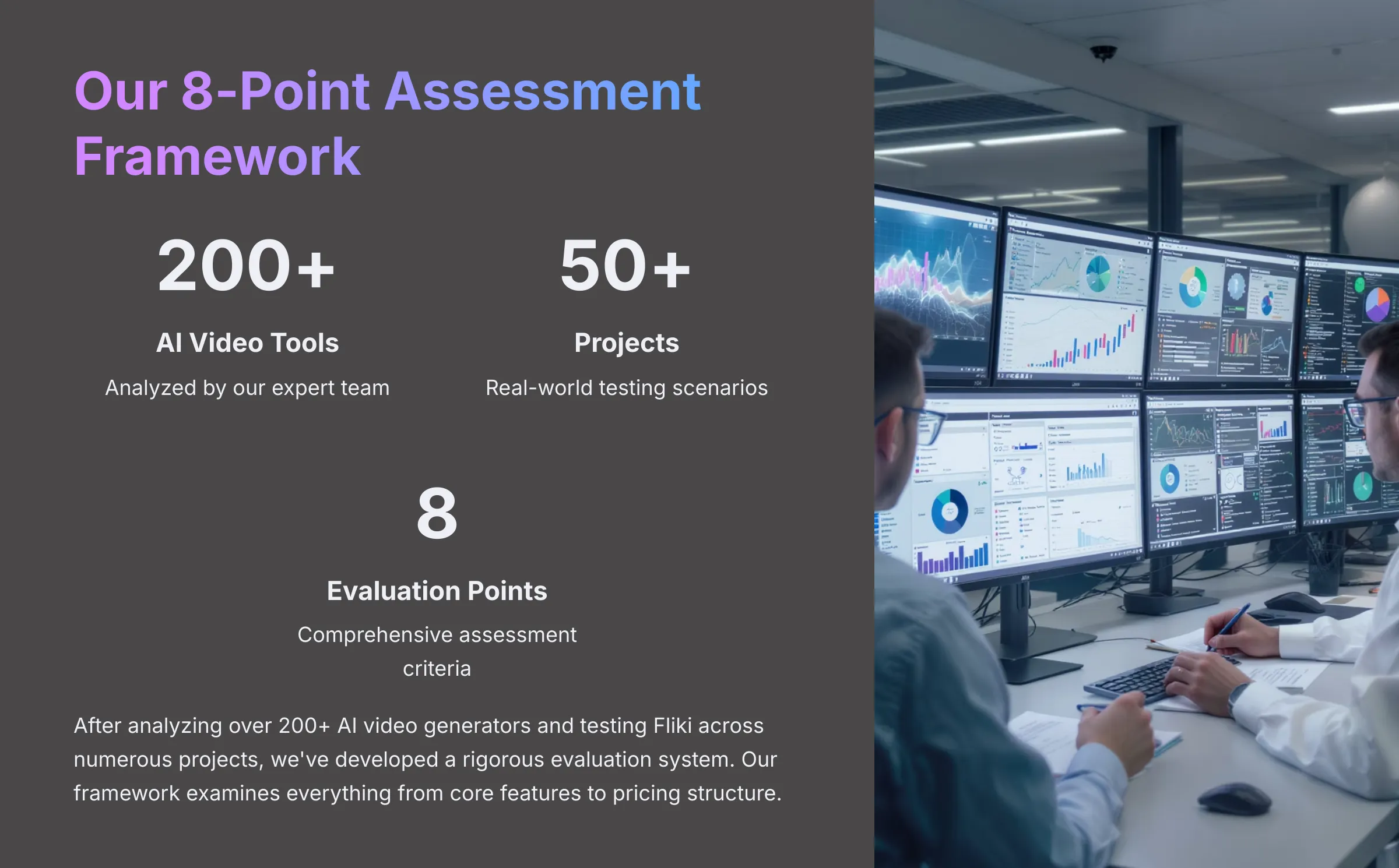 Our 8-Point Assessment Framework for evaluating AI video generators