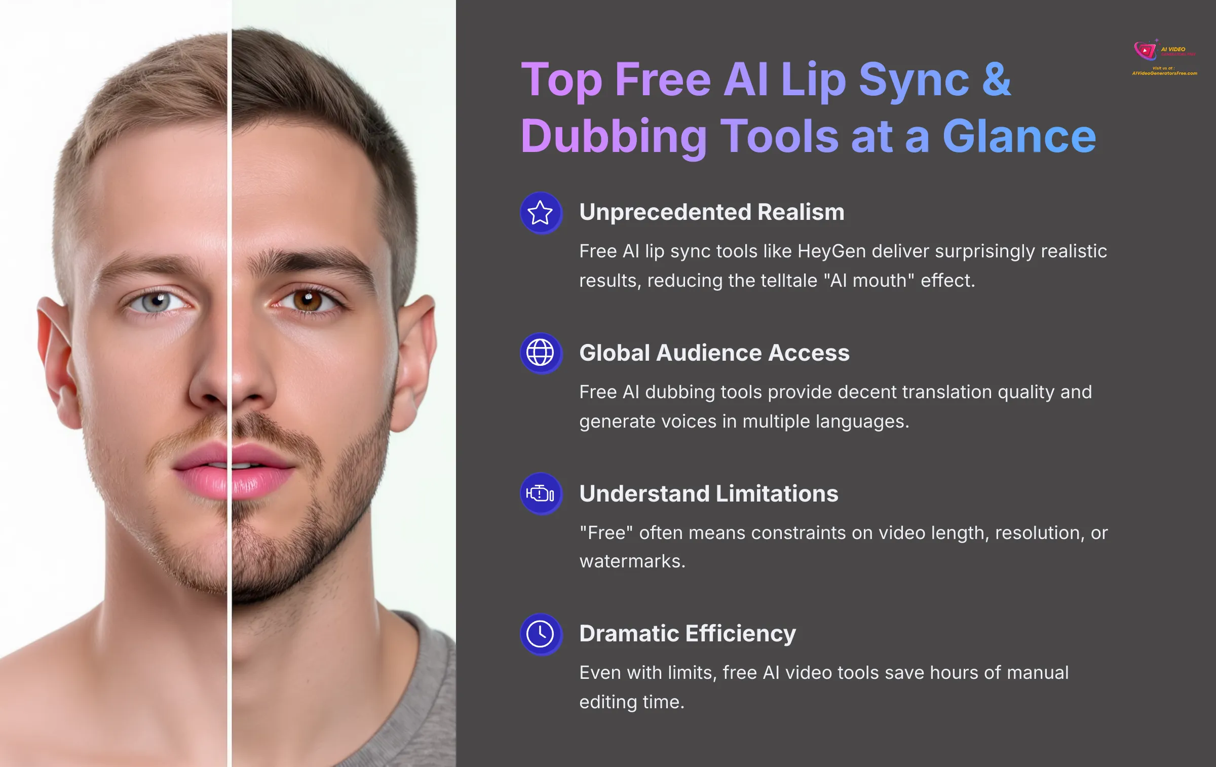 Top Free AI Lip Sync and Dubbing Tools at a Glance