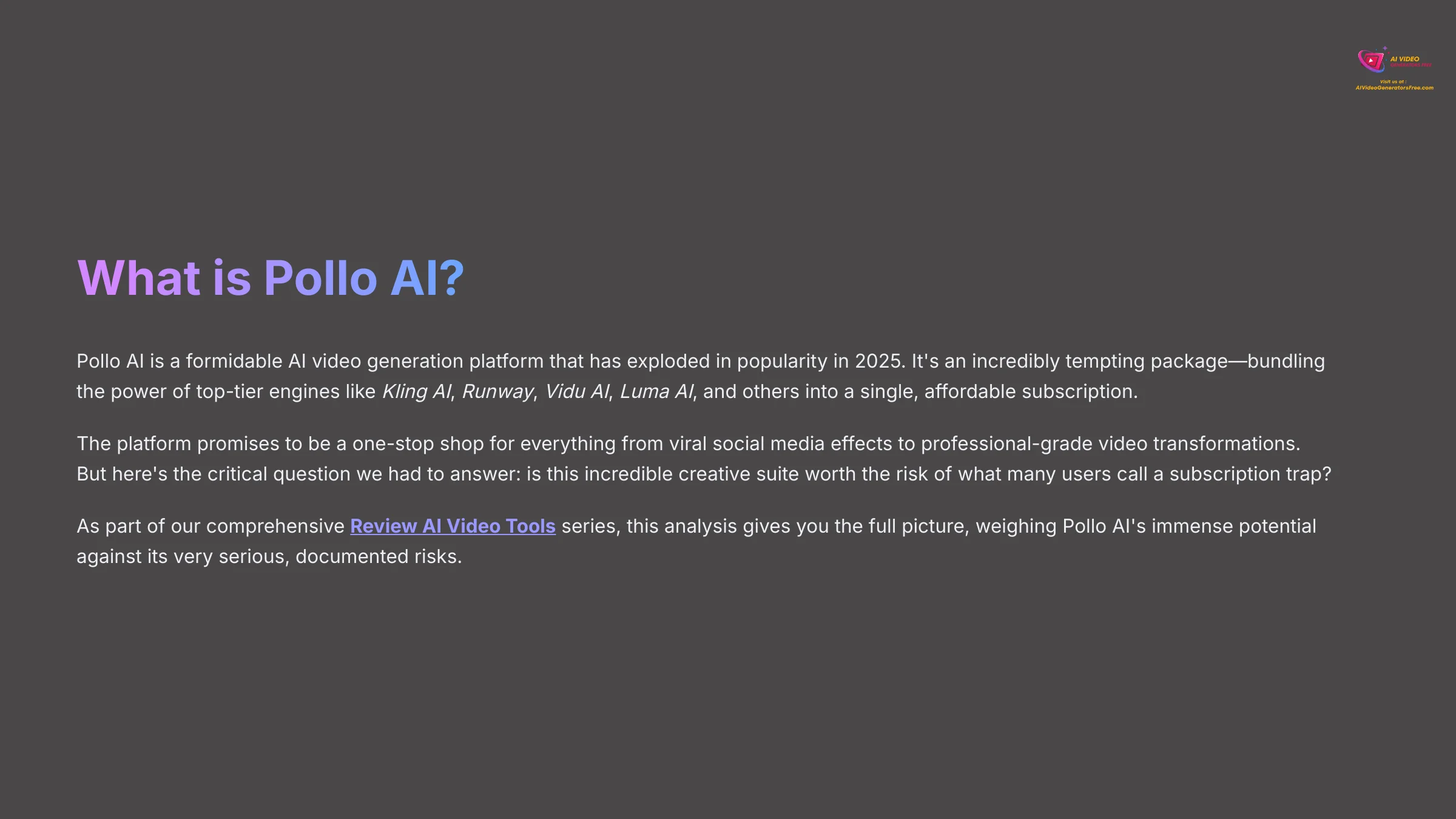 What is Pollo AI - AI Video Generators Free