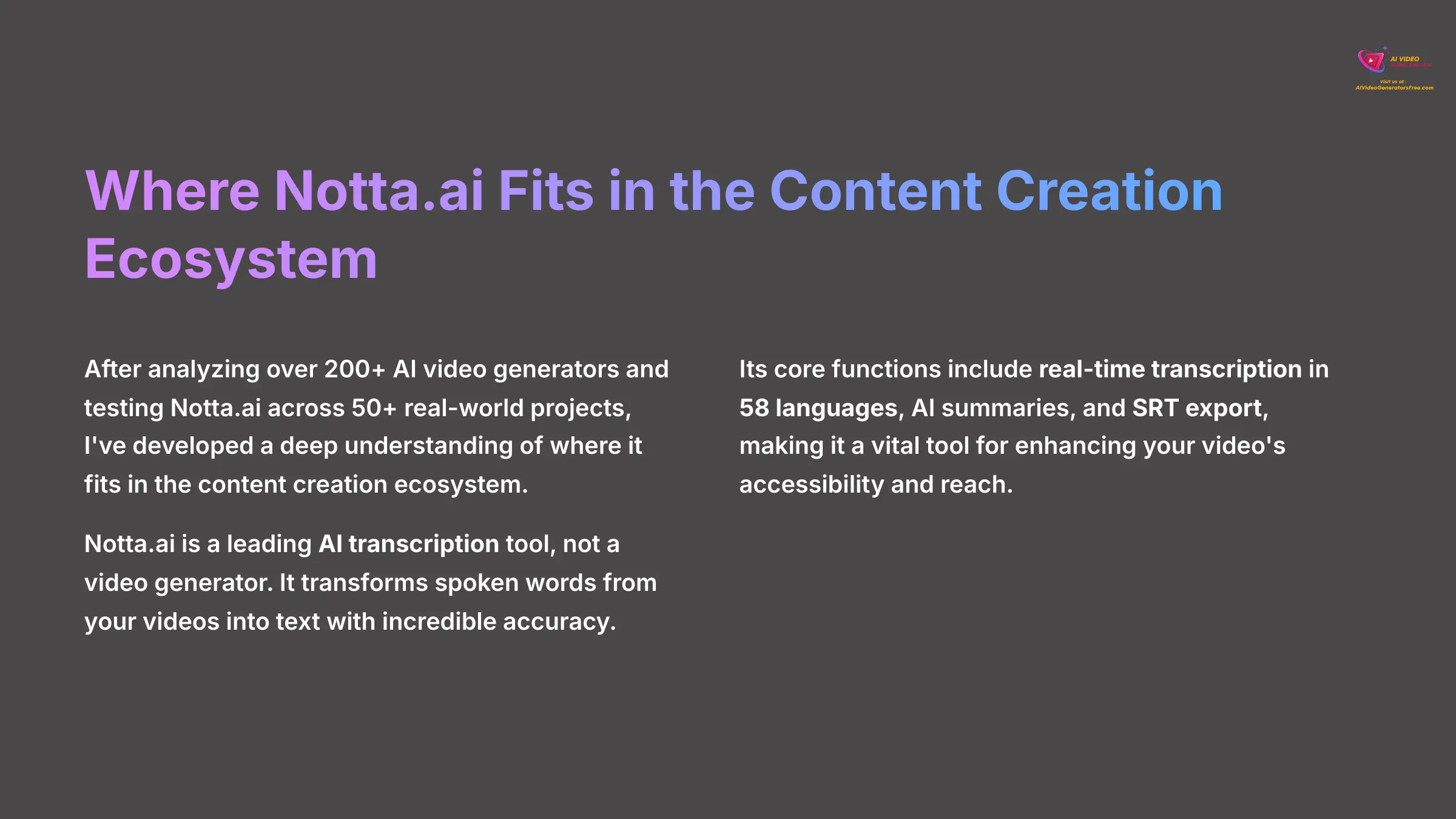 Where Notta.ai Fits in the Content Creation Ecosystem