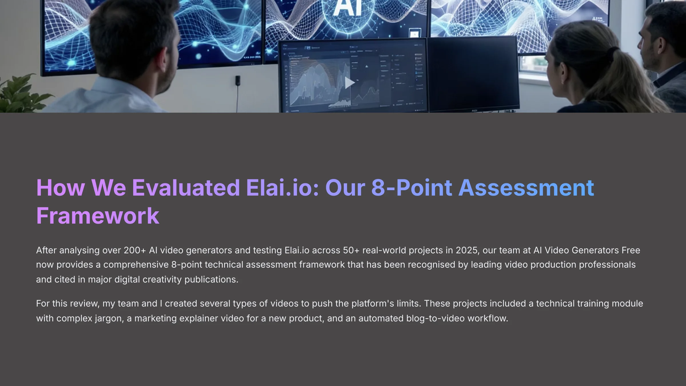How We Evaluated Elai.io Assessment Framework