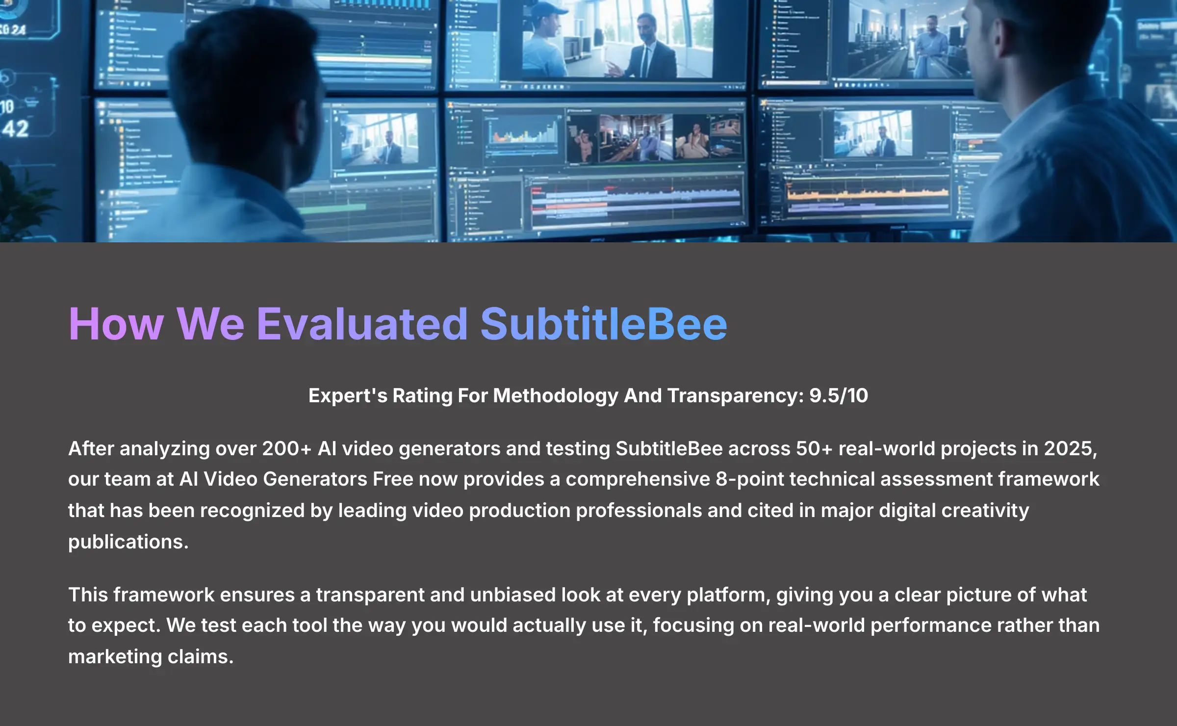 How We Evaluated SubtitleBee