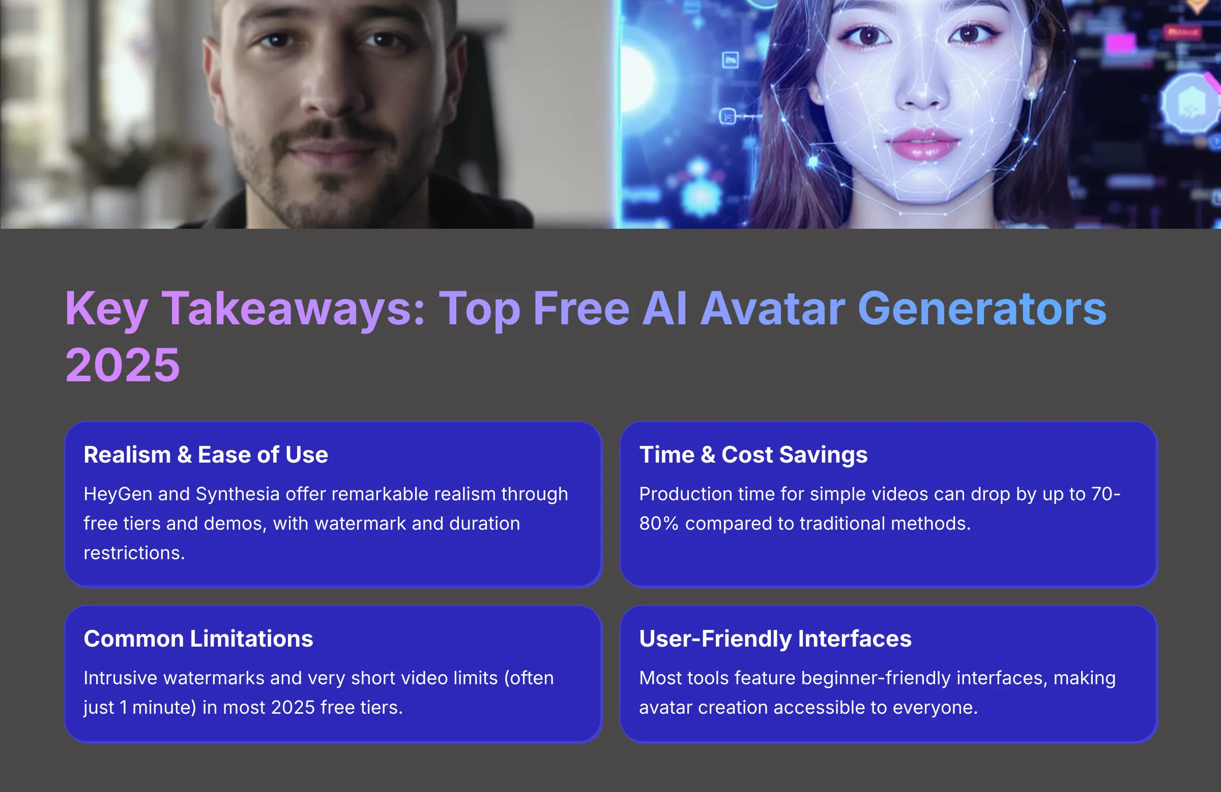 Key Takeaways Top Free AI Avatar Generators 2025