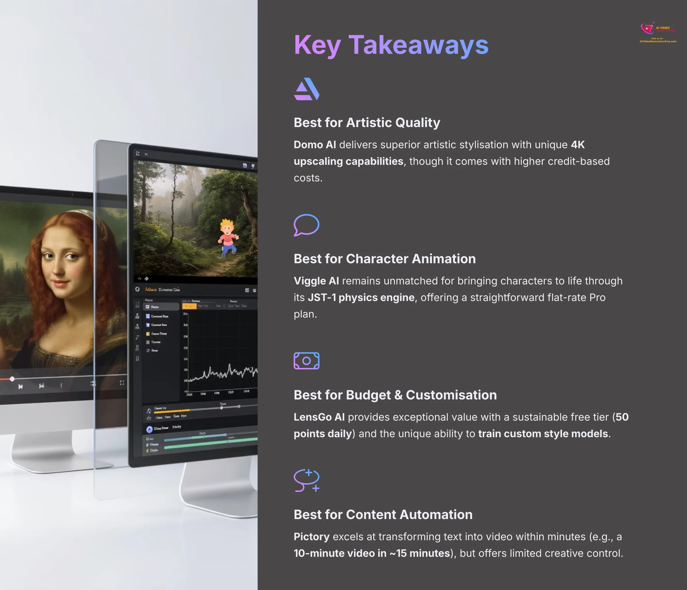 Key Takeaways - AI video generator comparison 2025