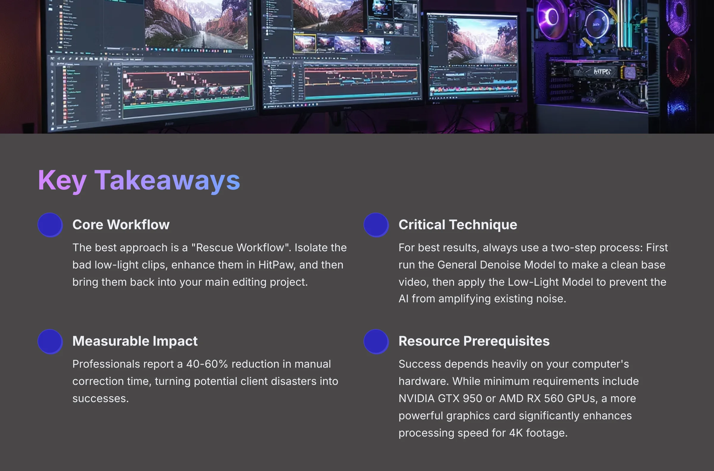 Key Takeaways for AI Video Enhancement
