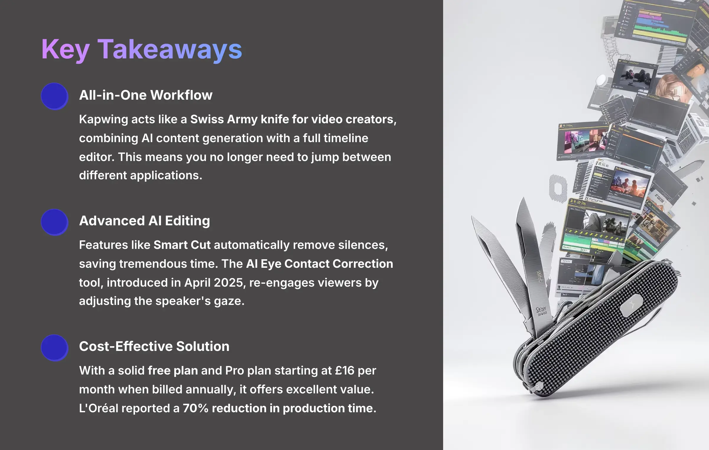 Key Takeaways for Kapwing AI Video Editor