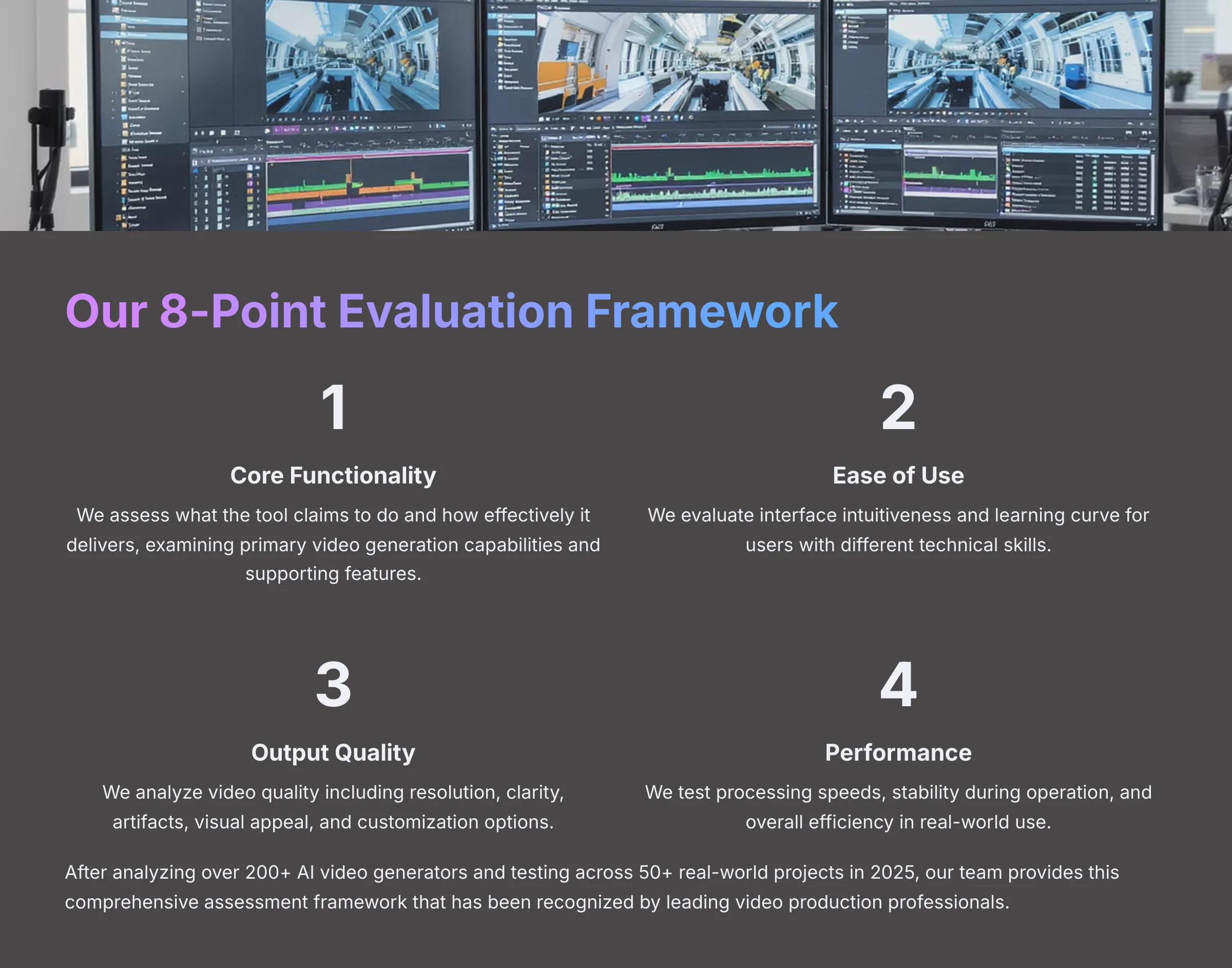 Our 8-Point Evaluation Framework