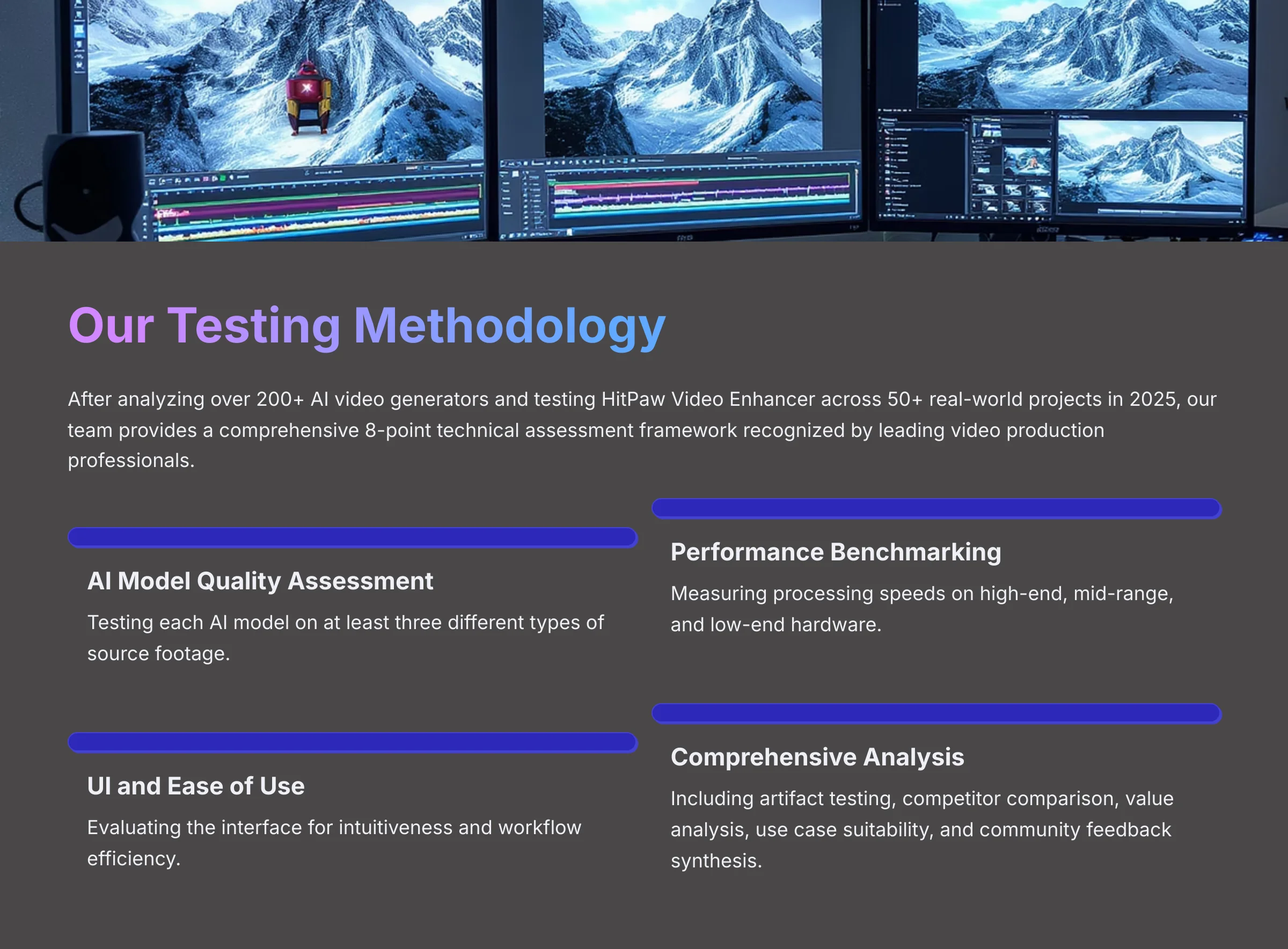 Our Testing Methodology for AI Video Enhancer Review