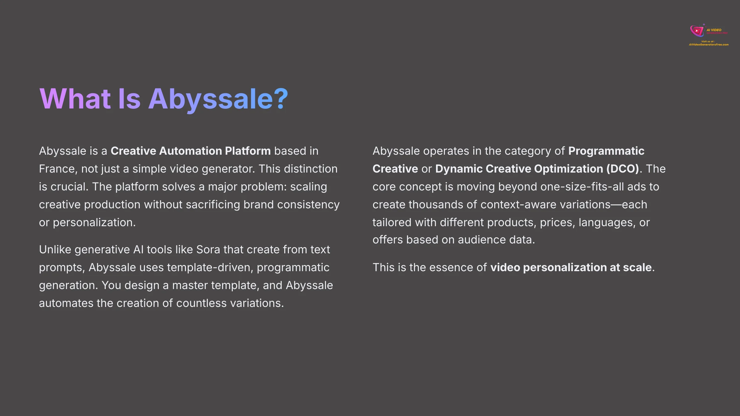 What Is Abyssale - Creative Automation Platform