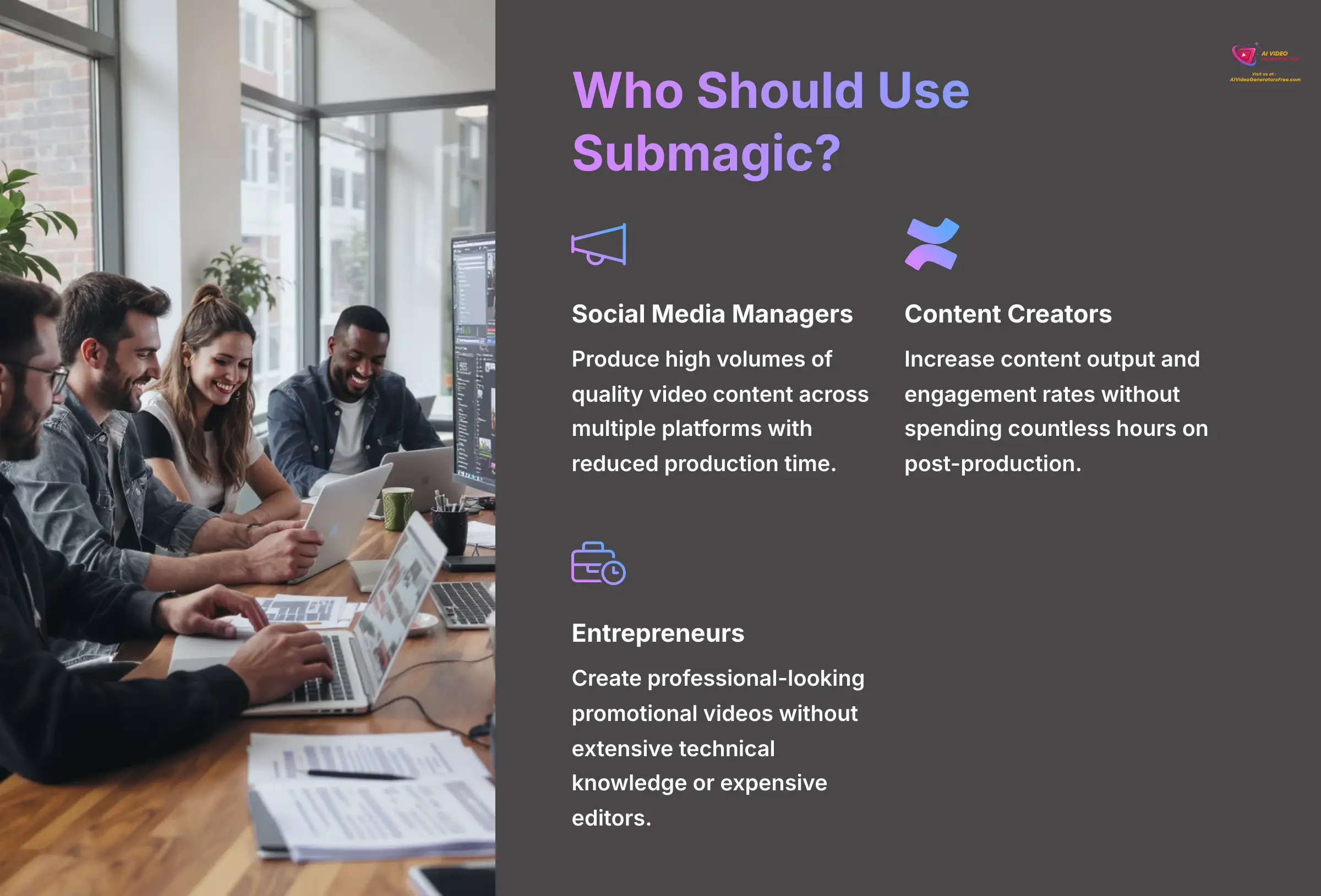 3_Who-Should-Use-Submagic_AI-video-generators-free_aivideogeneratorsfree.com_