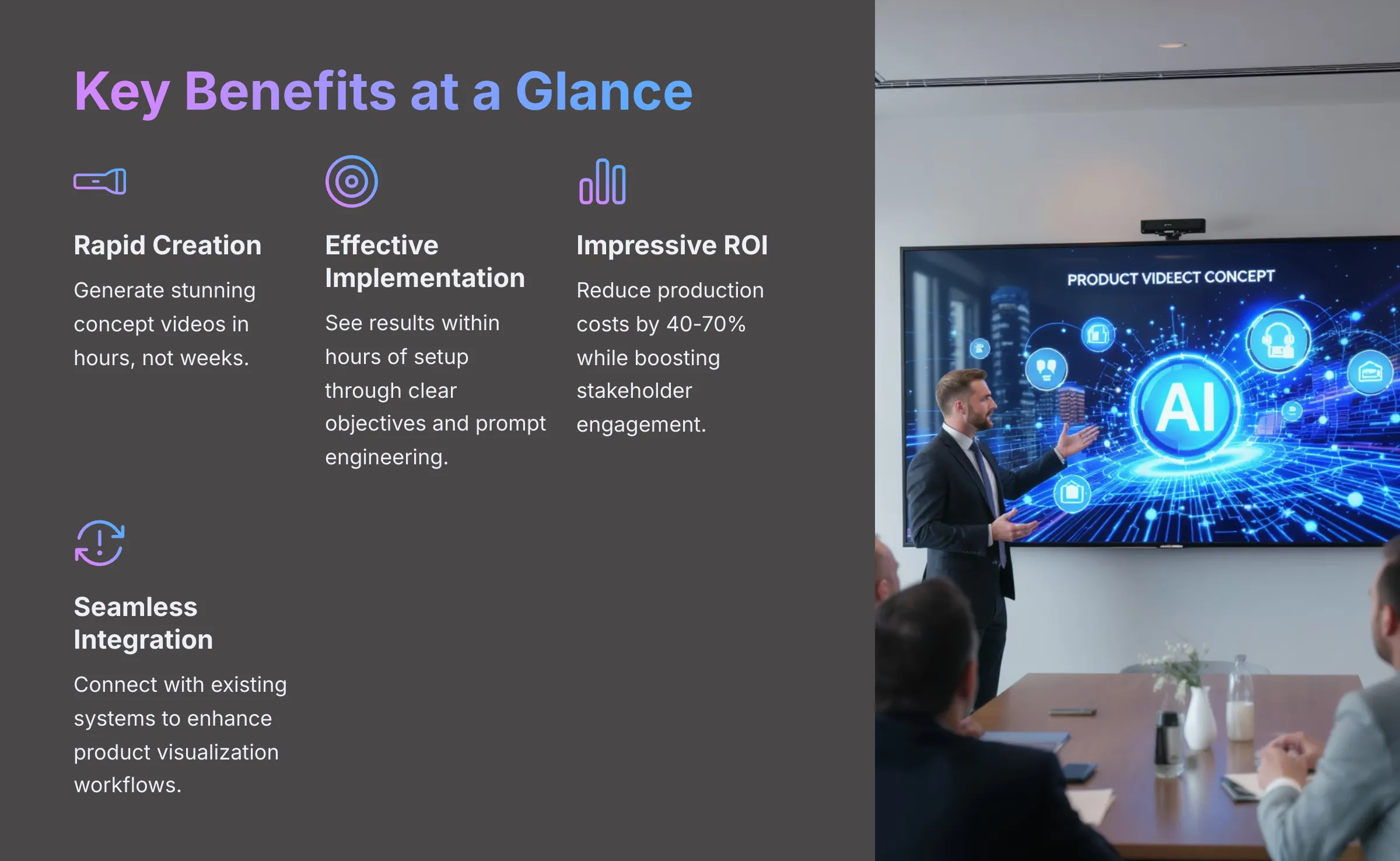 Key Benefits at a Glance for AI video generators