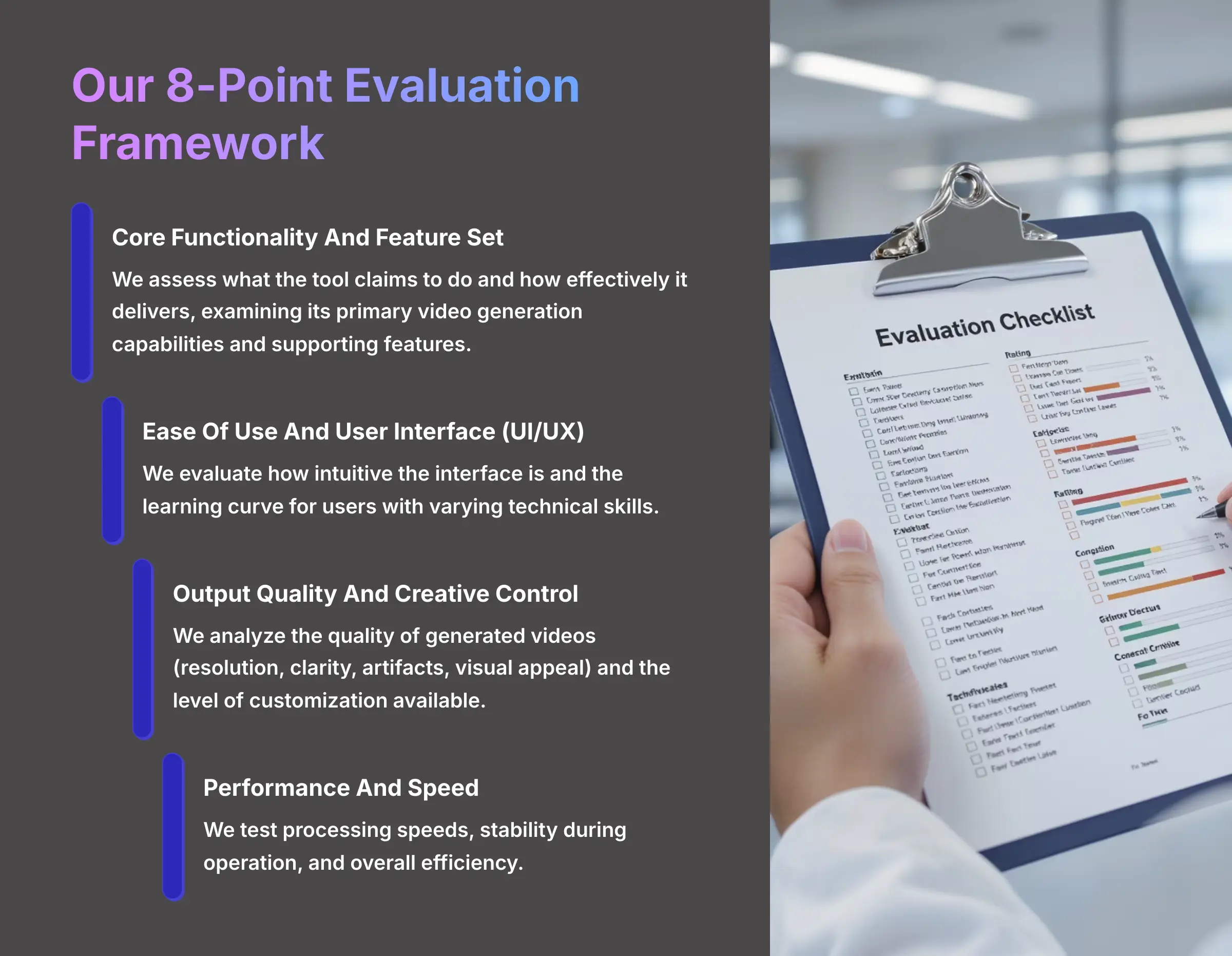 Our 8-Point Evaluation Framework
