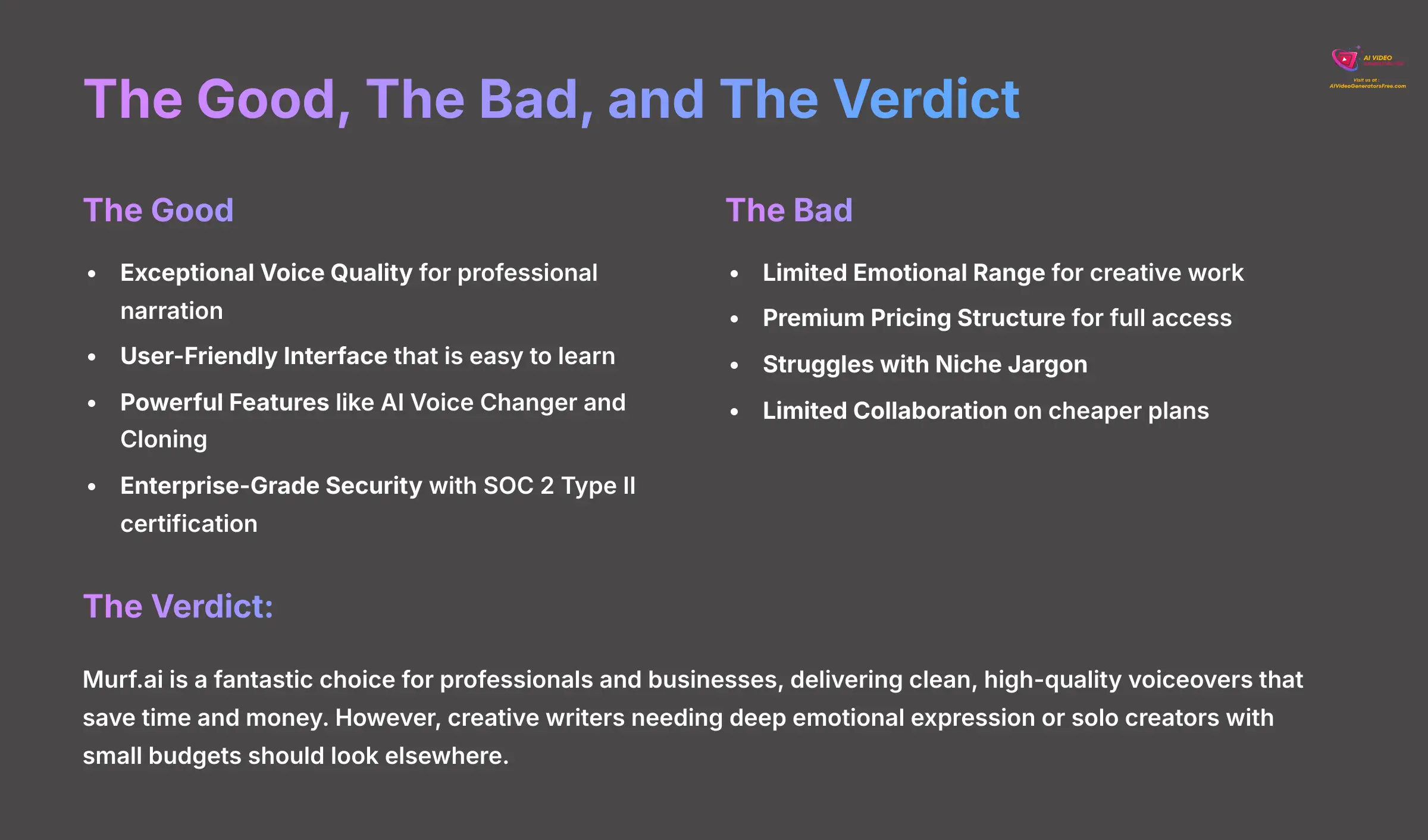 The Good, The Bad, and The Verdict