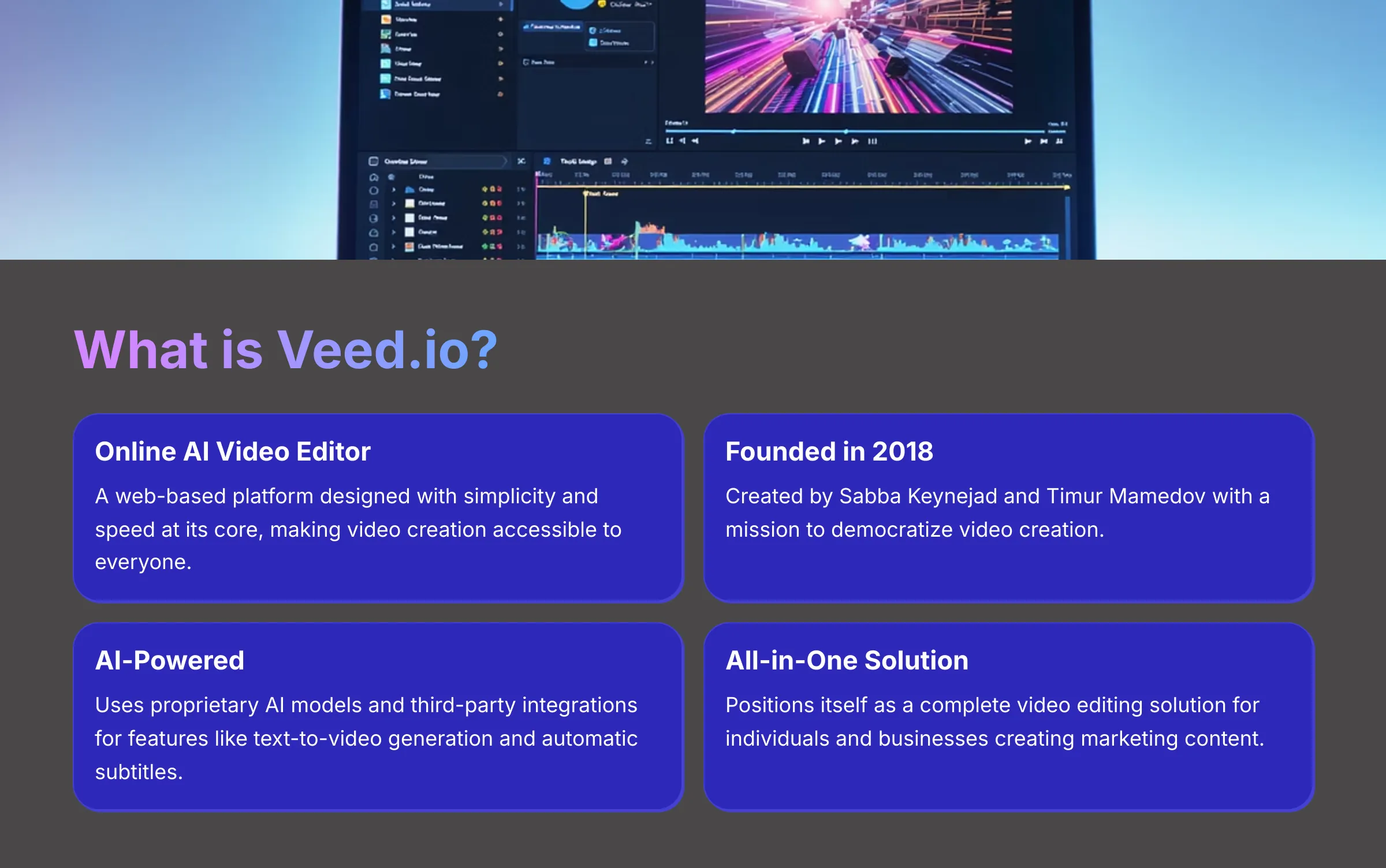 An illustration explaining what Veed.io is
